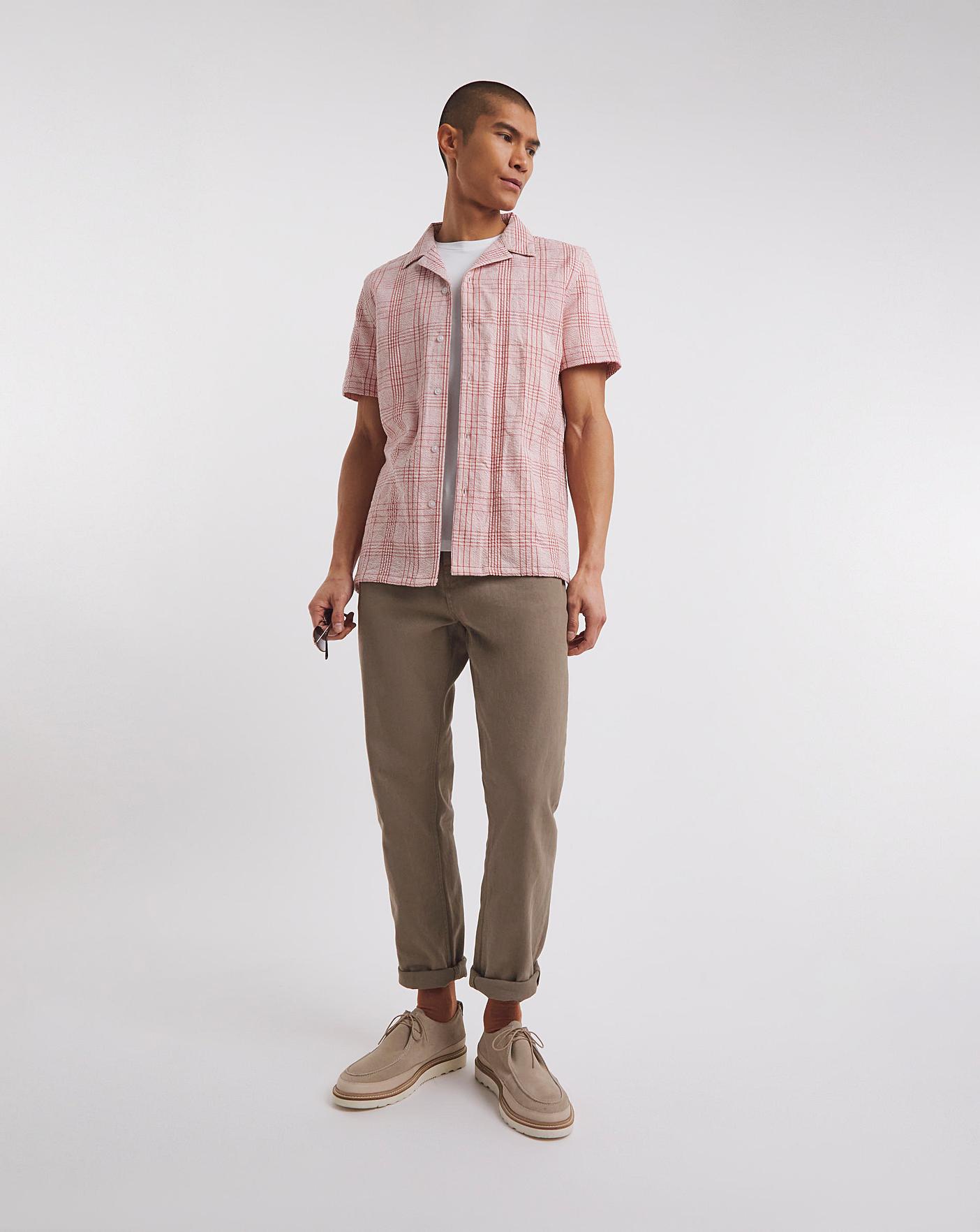 Short Sleeve Seersucker Check Shirt | Premier Man