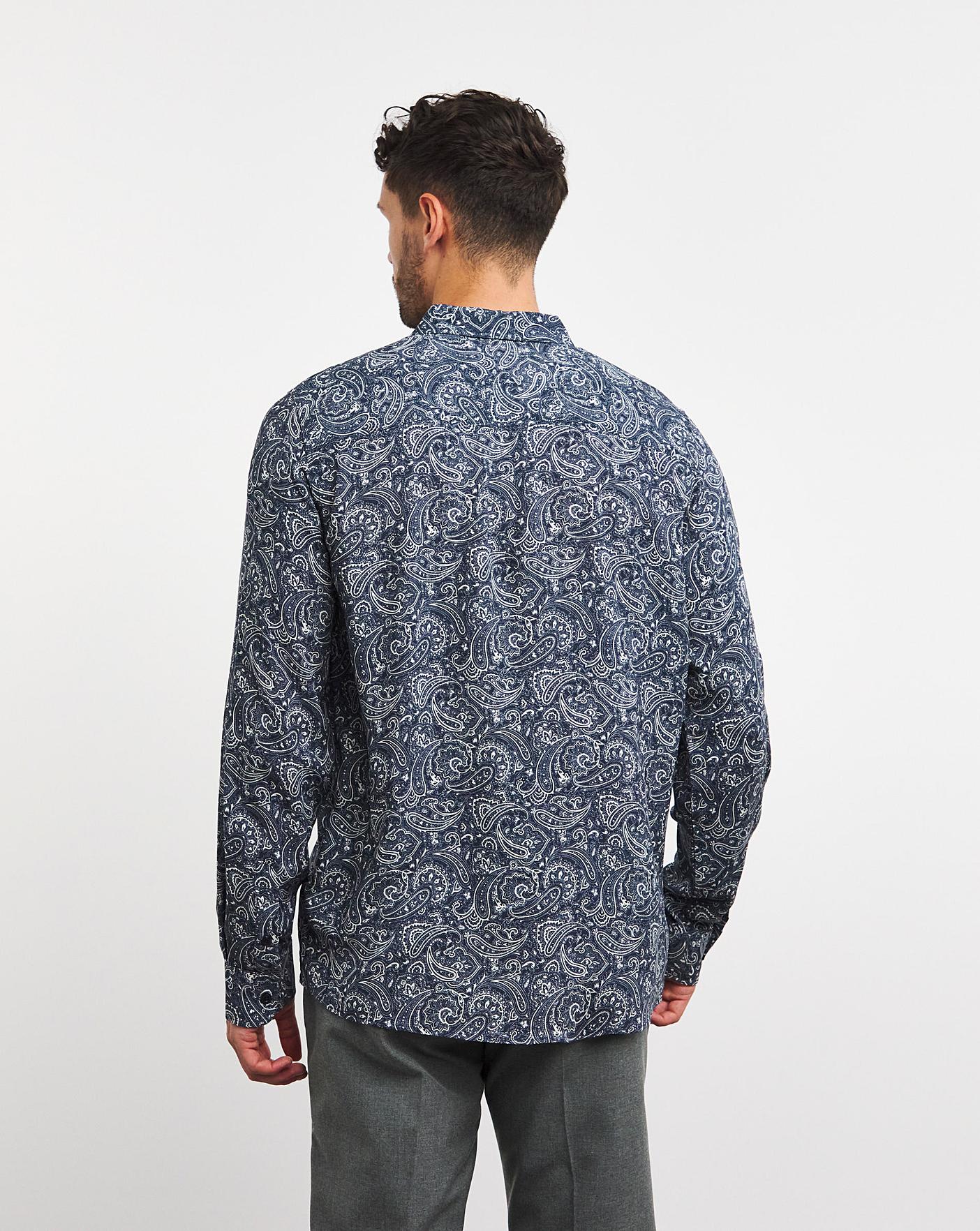 TIM PAISLEY ROMANCE SHIRT -  NAVY