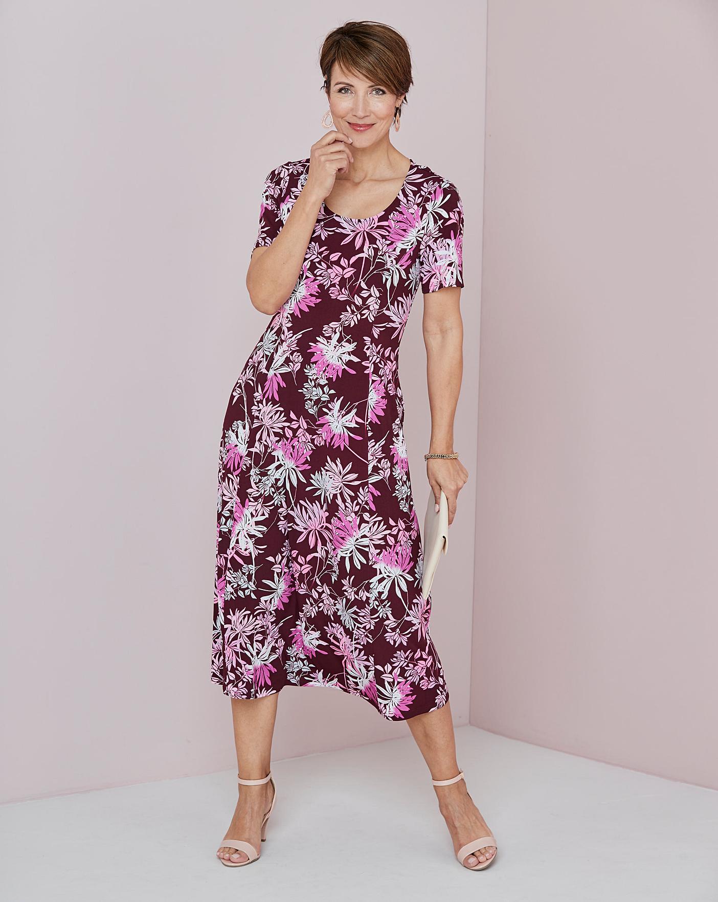 Julipa Printed Round Neck Jersey Dress | Oxendales