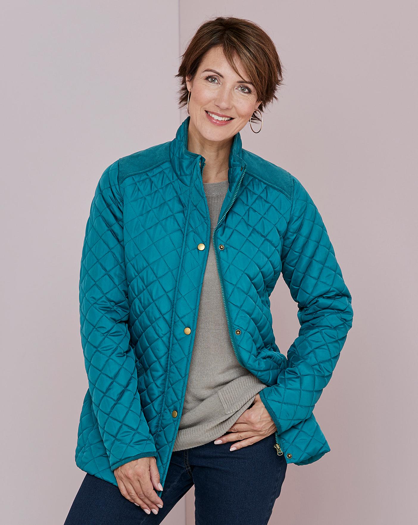 Julipa Teal Padded Jacket with Trim | Oxendales