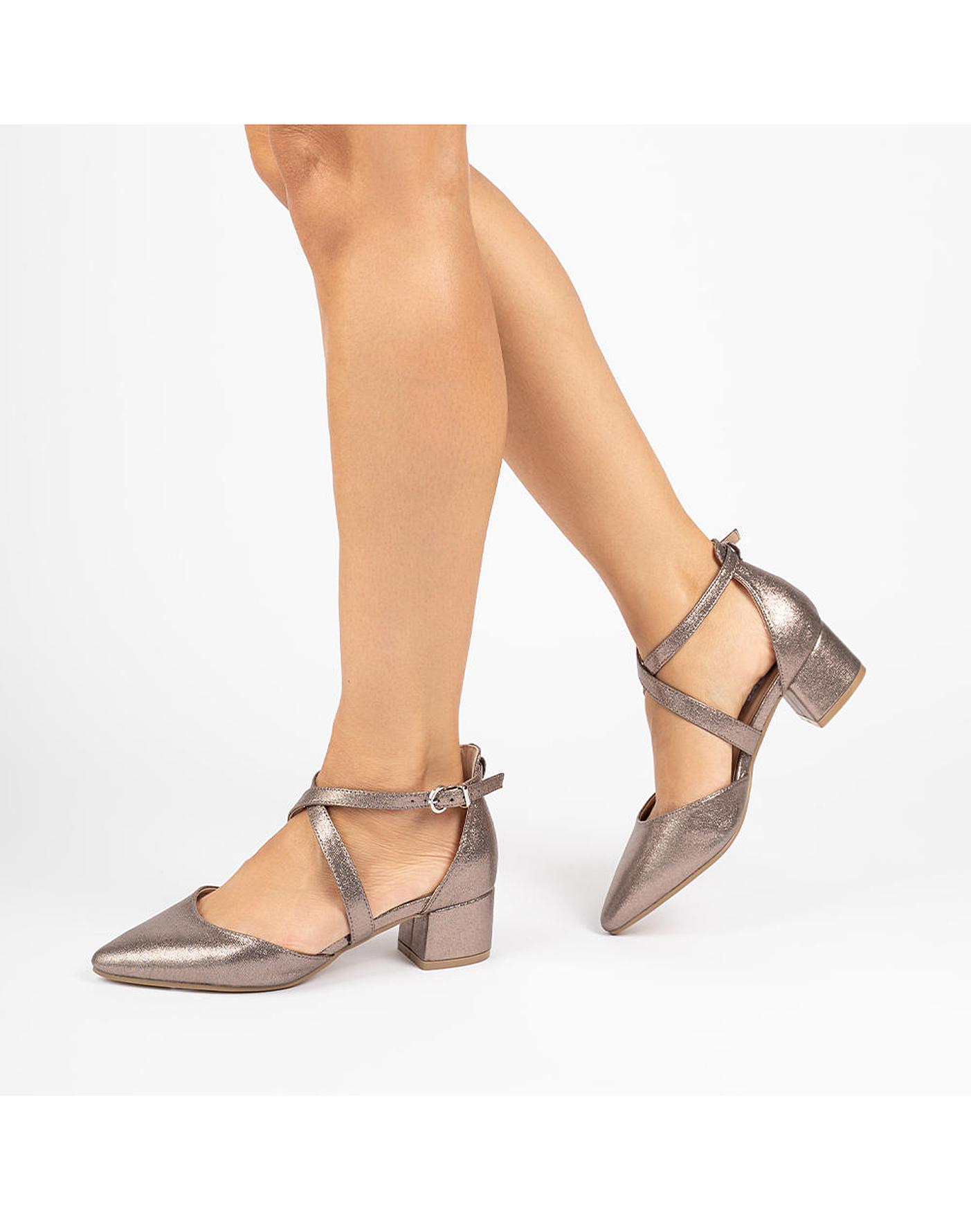 Paradox London Fran Wide Fit Block Heels Marisota