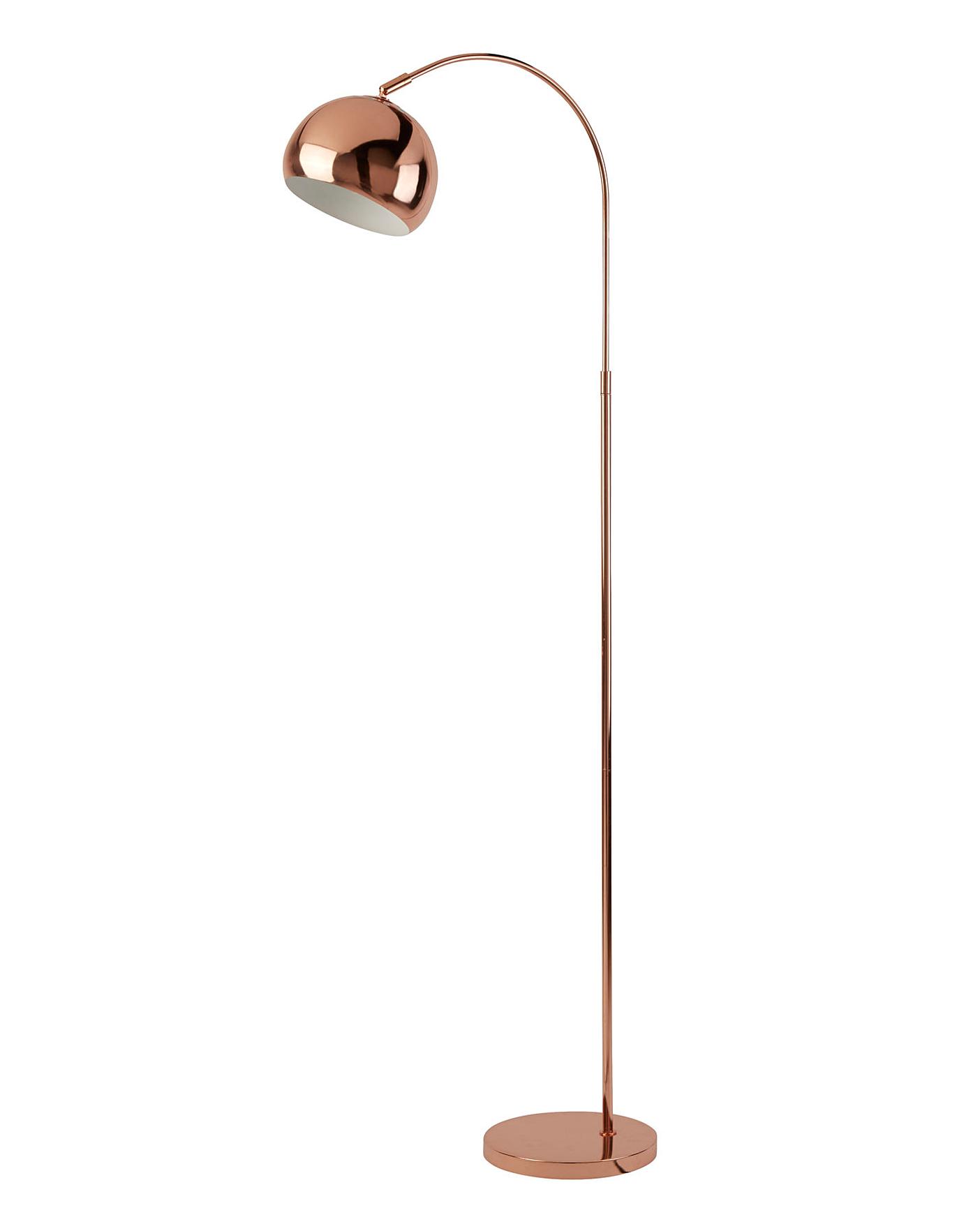 copper arc floor lamp