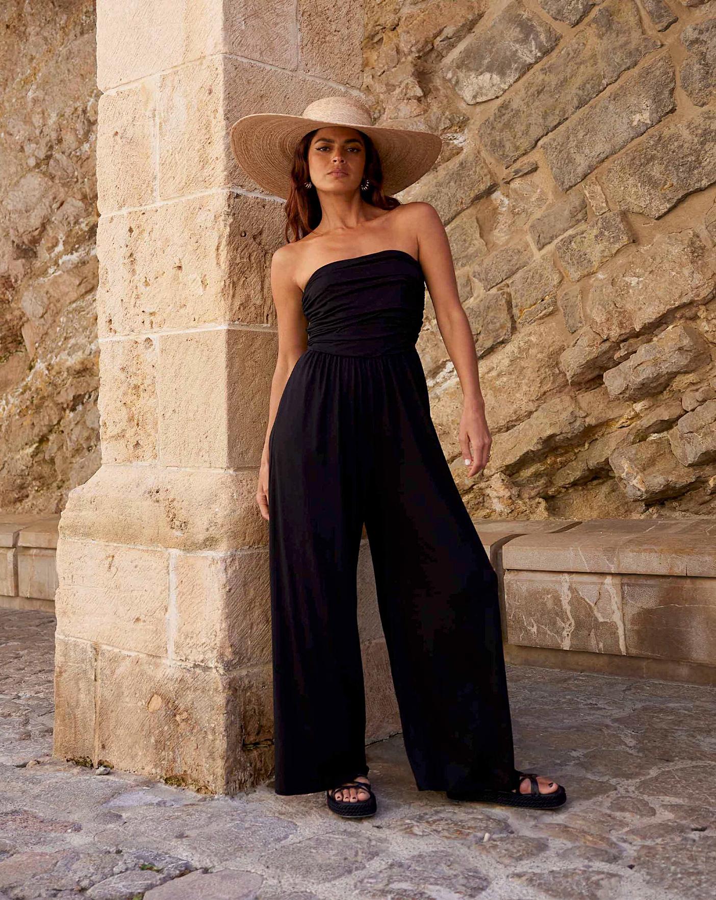 Strapless jersey jumpsuit online