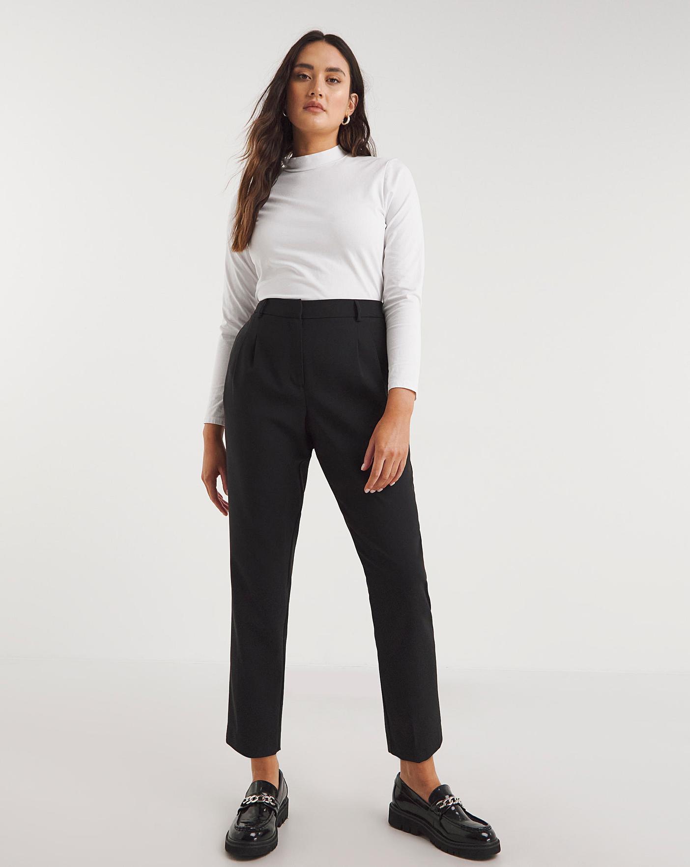 Madame Black Tapered Fit Cropped Trousers | Buy SIZE 28 Trouser Online for  | Glamly