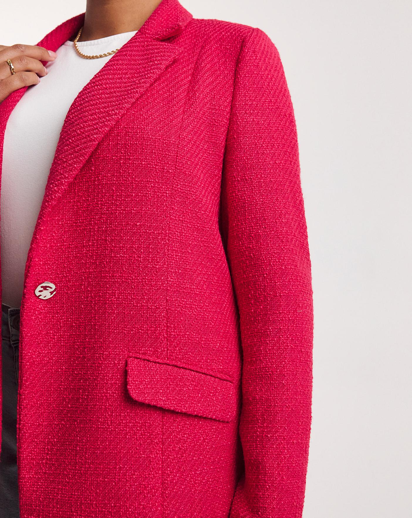 Pink boucle shop coat asda