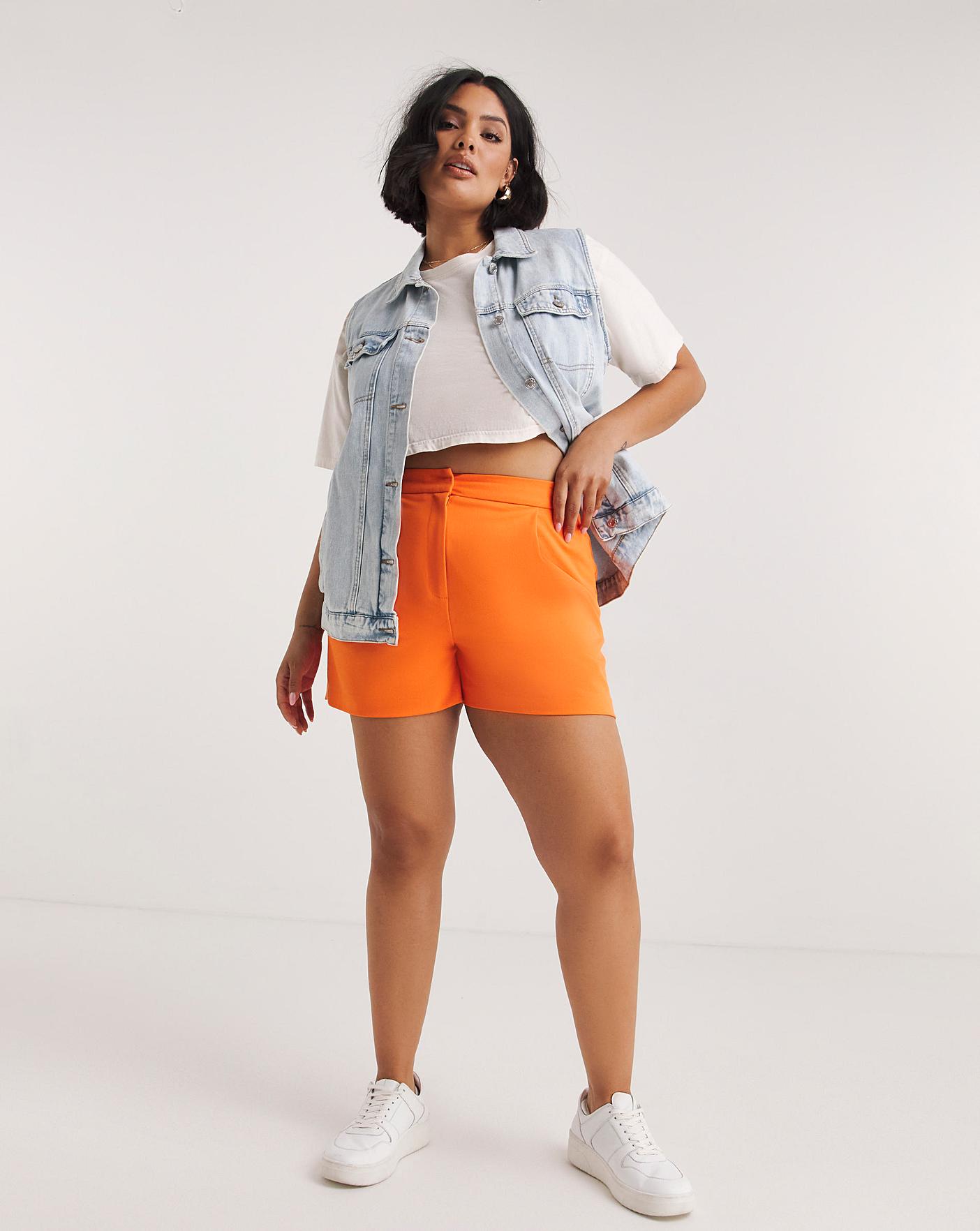 Orange biker hot sale shorts