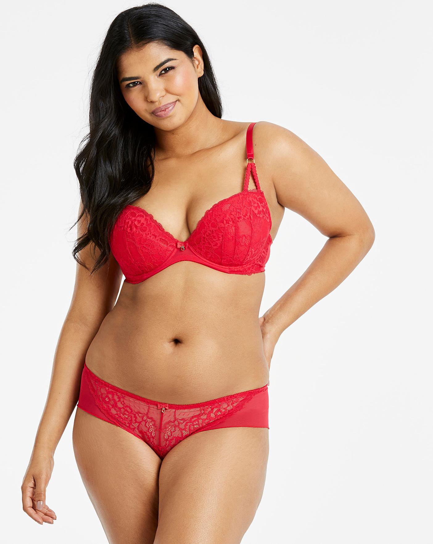 Ann Summers Sexy Lace Plunge Red Bra Simply Be