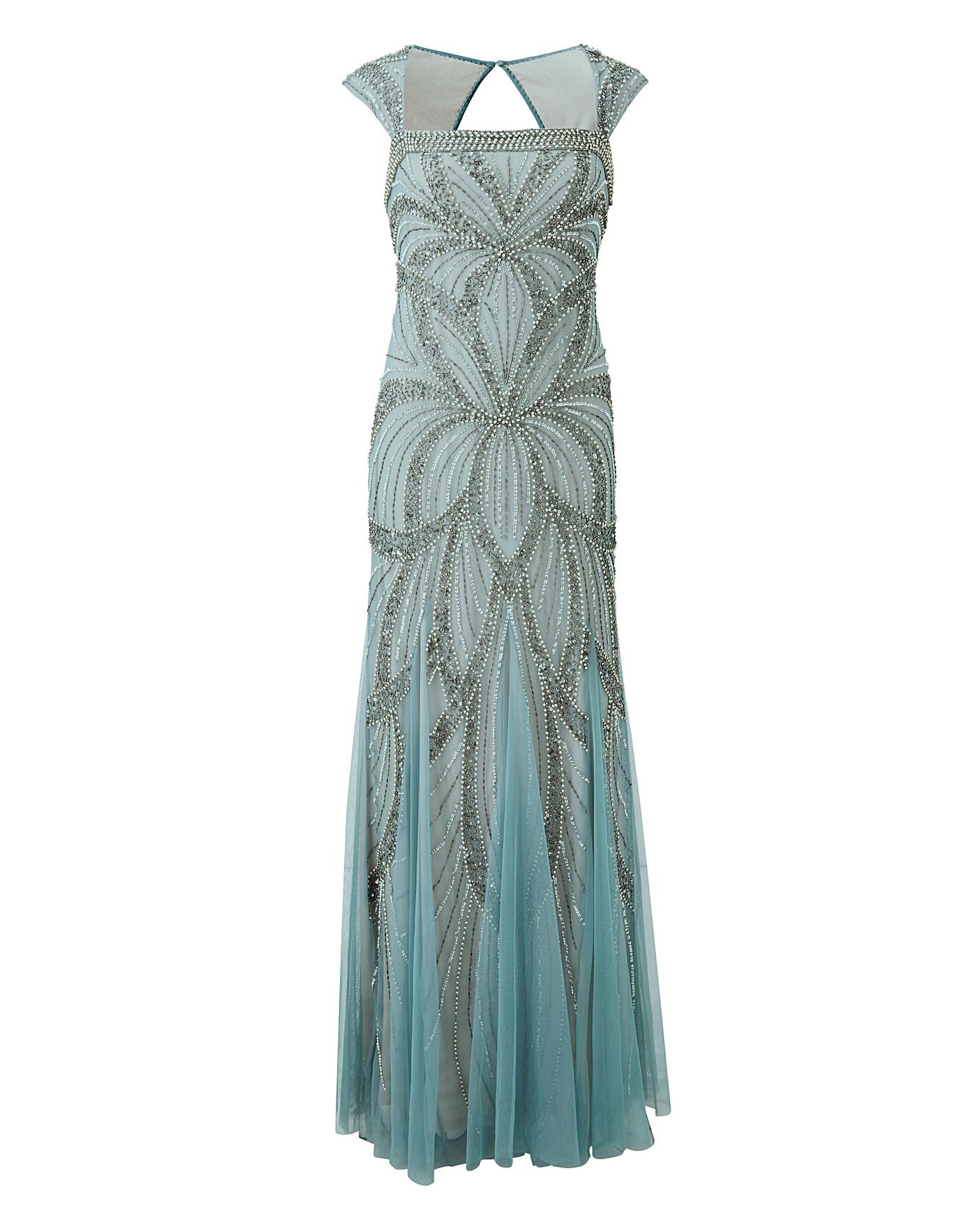 joanna hope lace beaded maxi dress