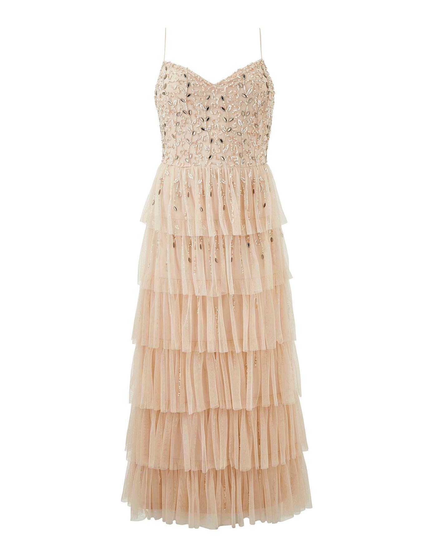 joanna hope beaded tiered boho dress