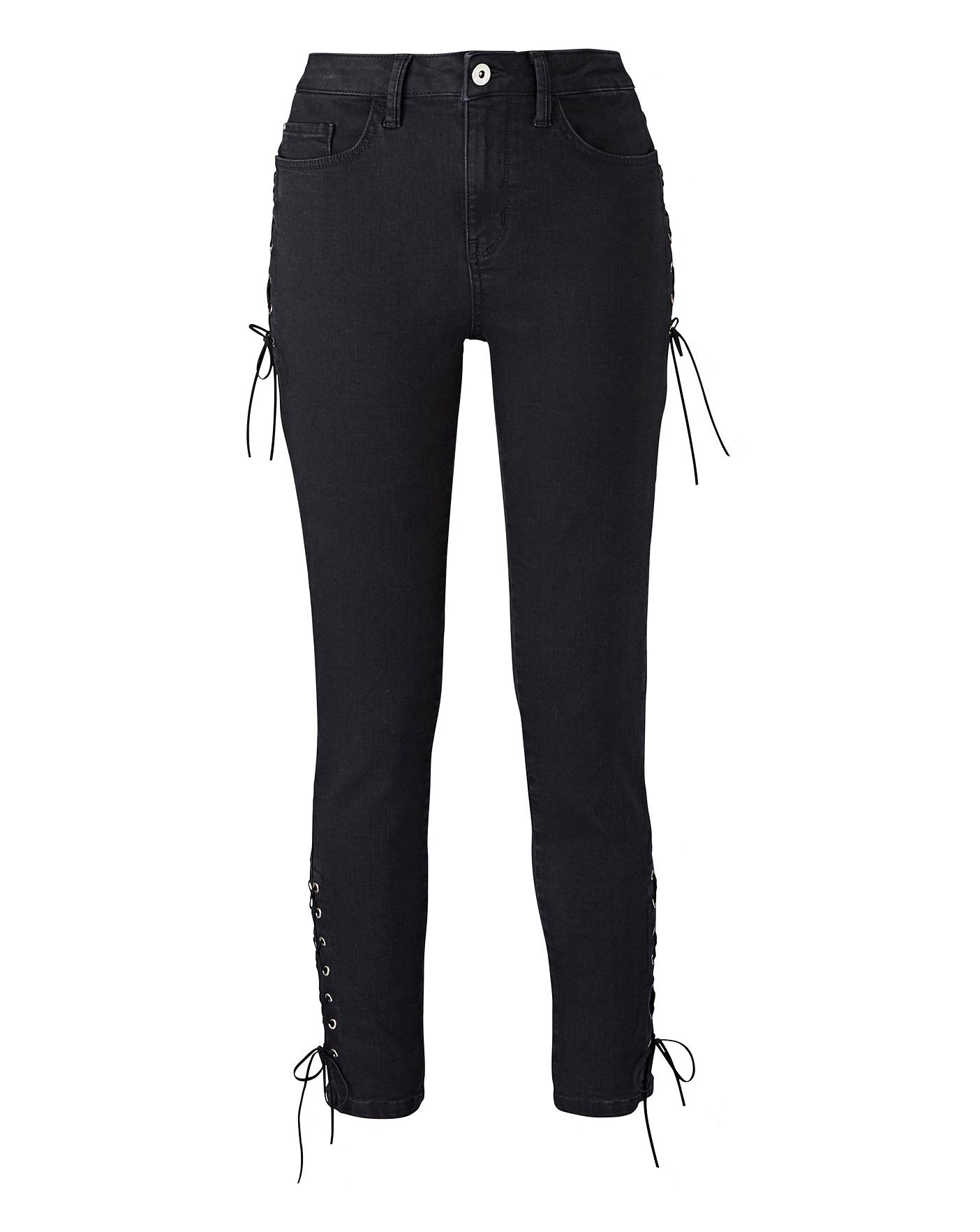 Lace up hot sale ankle jeans