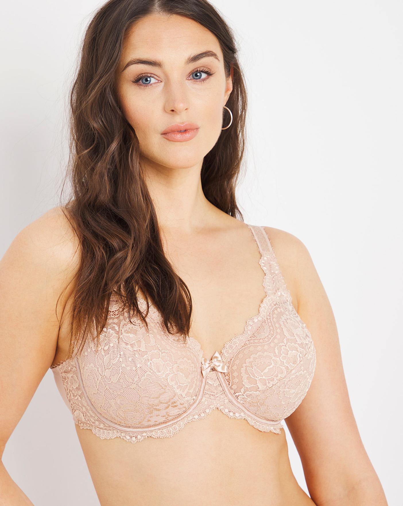 Playtex Flower Lace Full Cup Bra Nude