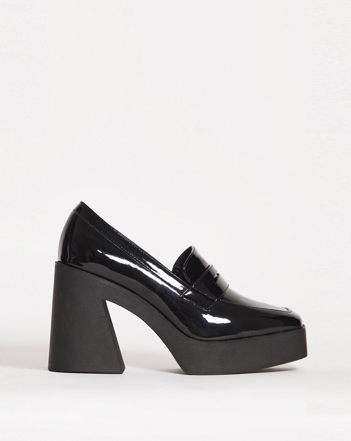 Heeled platform loafers best sale