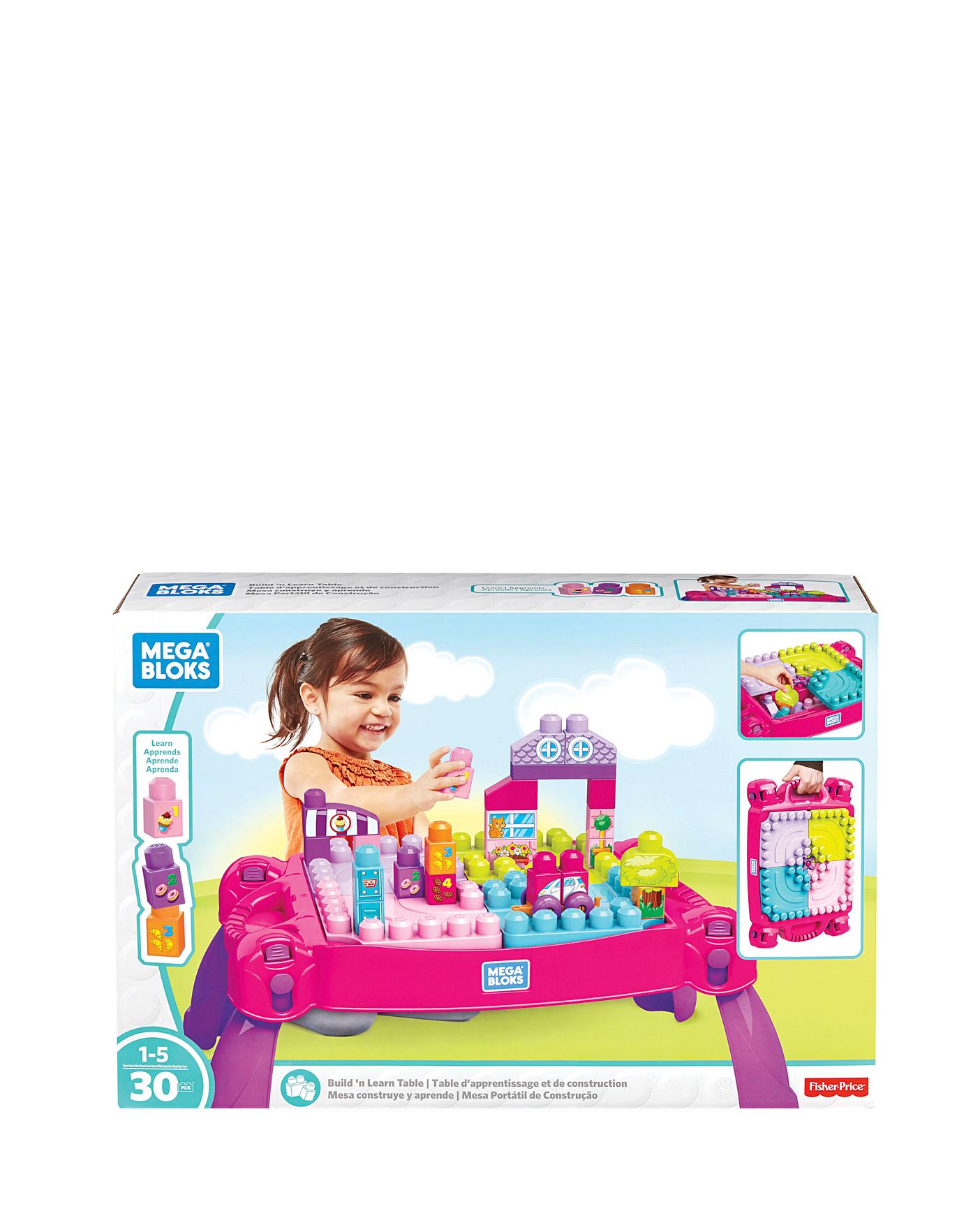 Mega Bloks Build n Learn Table Pink Premier Man