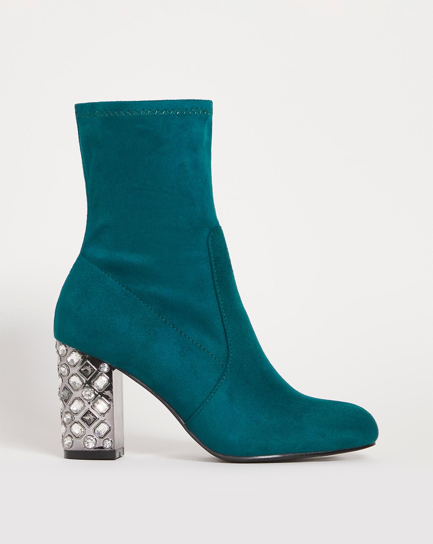 Feature Heel Ankle Sock Boots Wide J D Williams