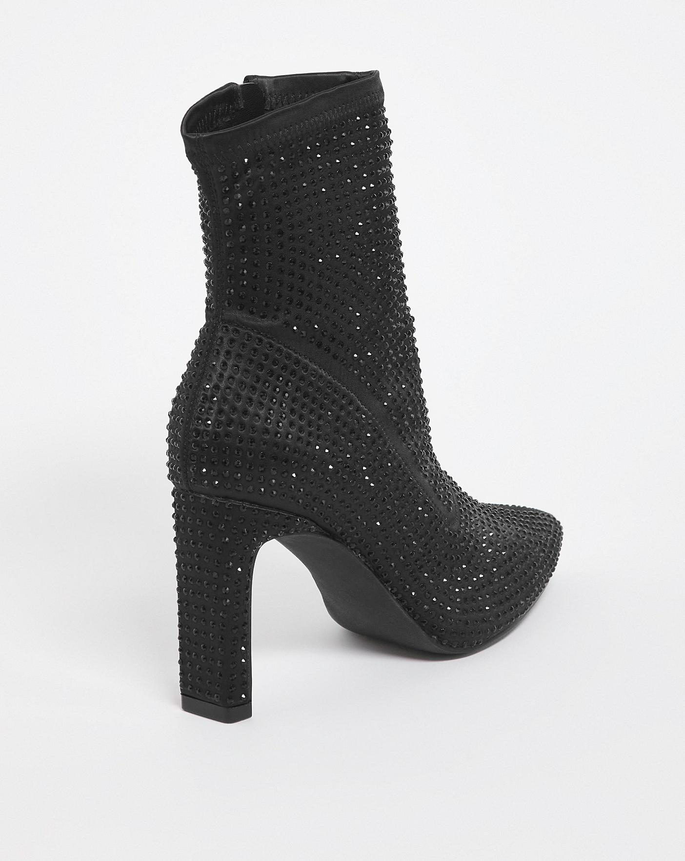 Rhinestone best sale ankle booties