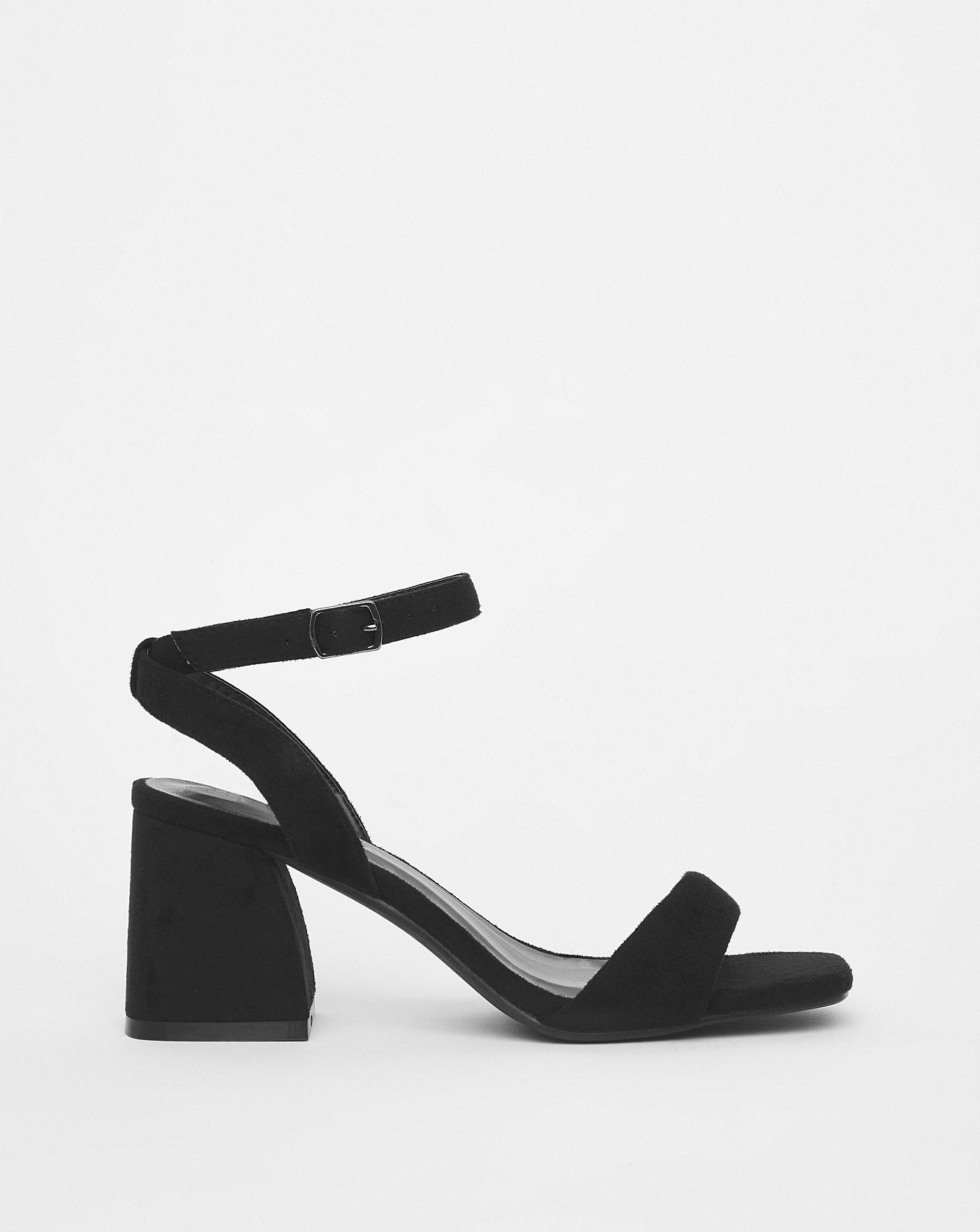 Simple black sales heel sandals