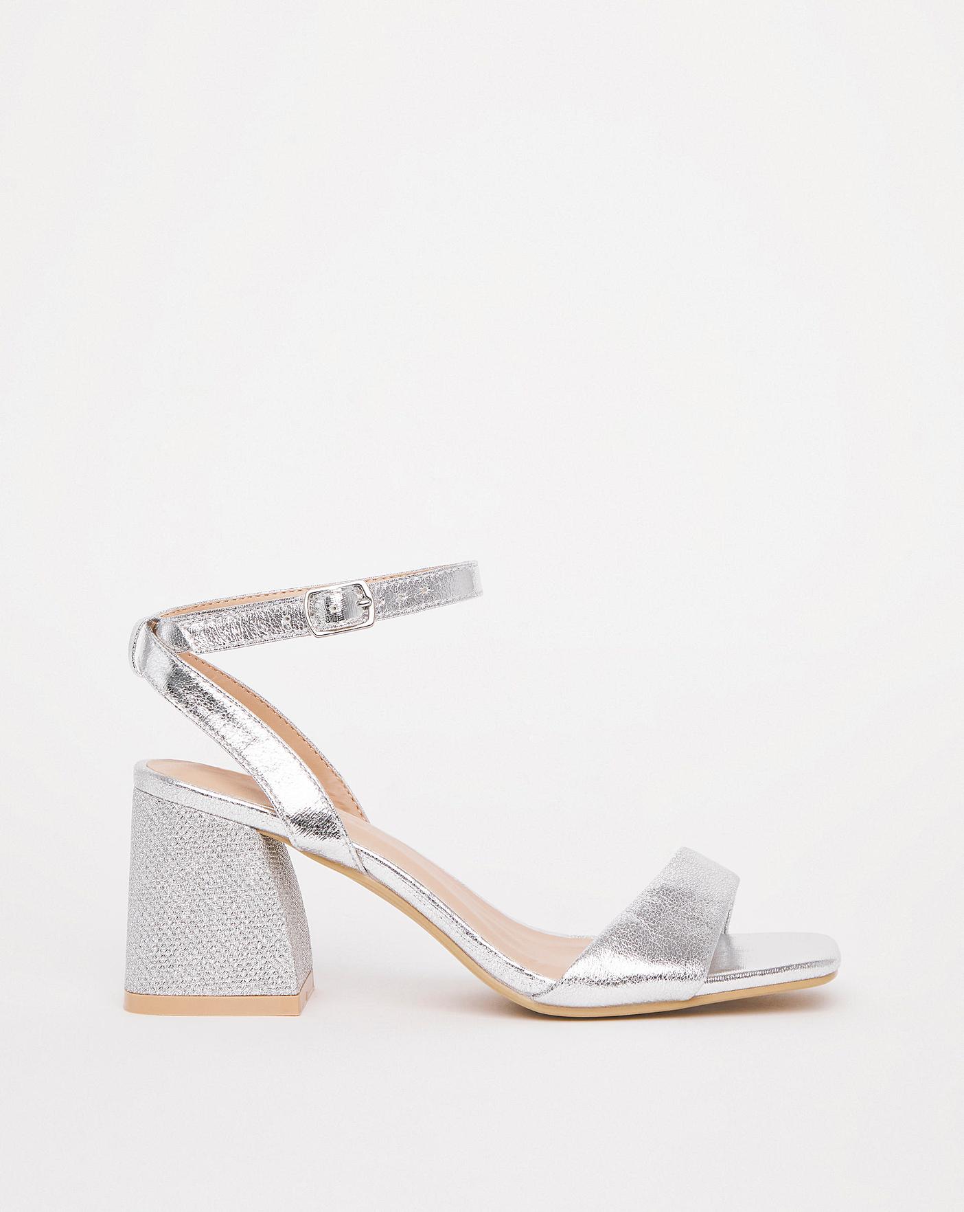Barely There Block Heeled Sandals Wide | J D Williams