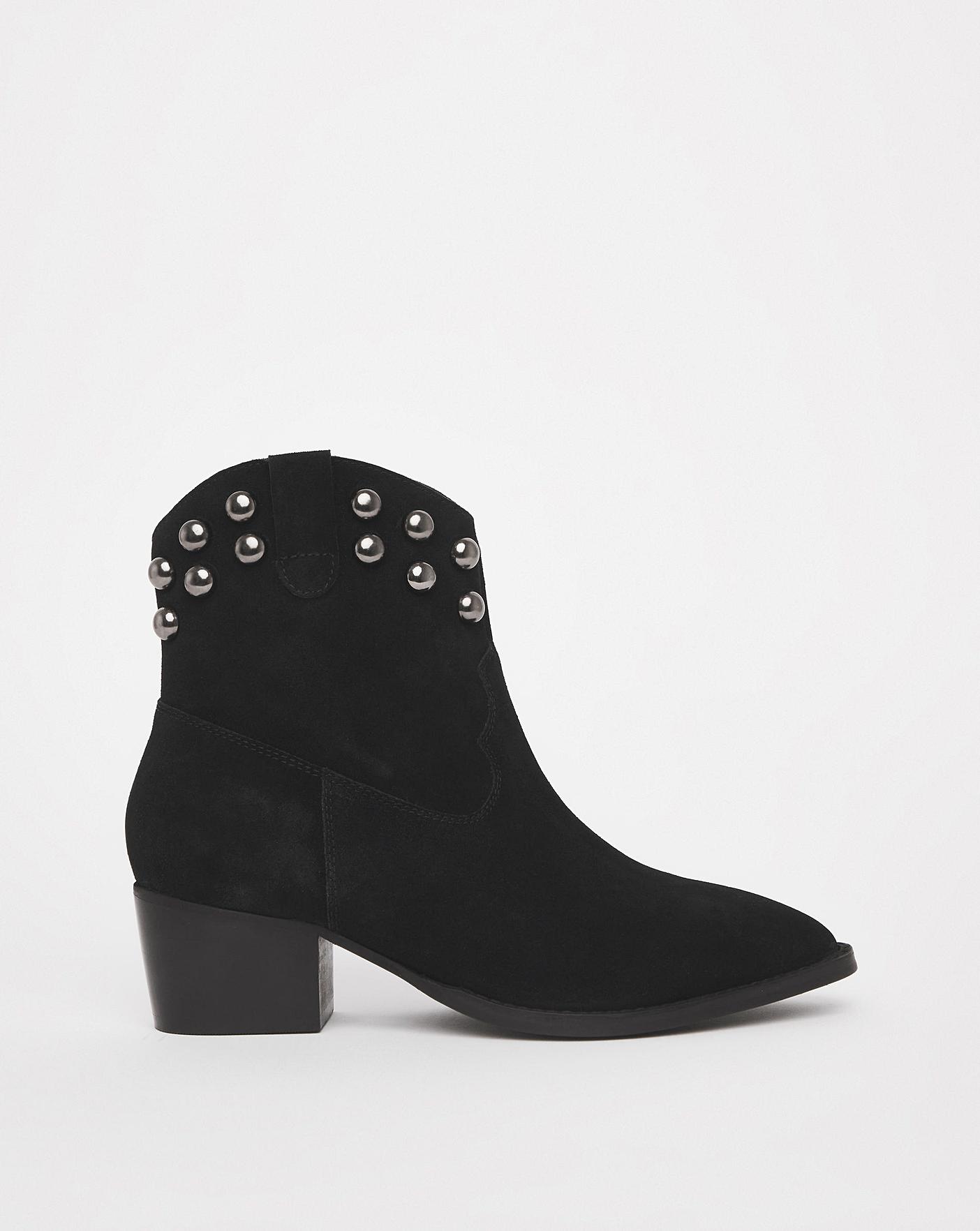 Suede studded store ankle boots