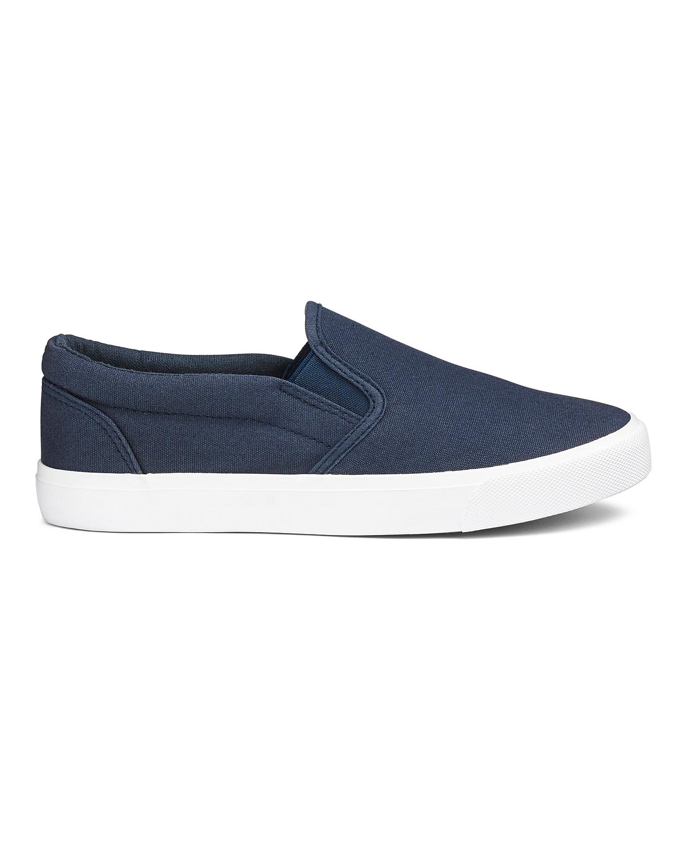 wide canvas slip on shoes