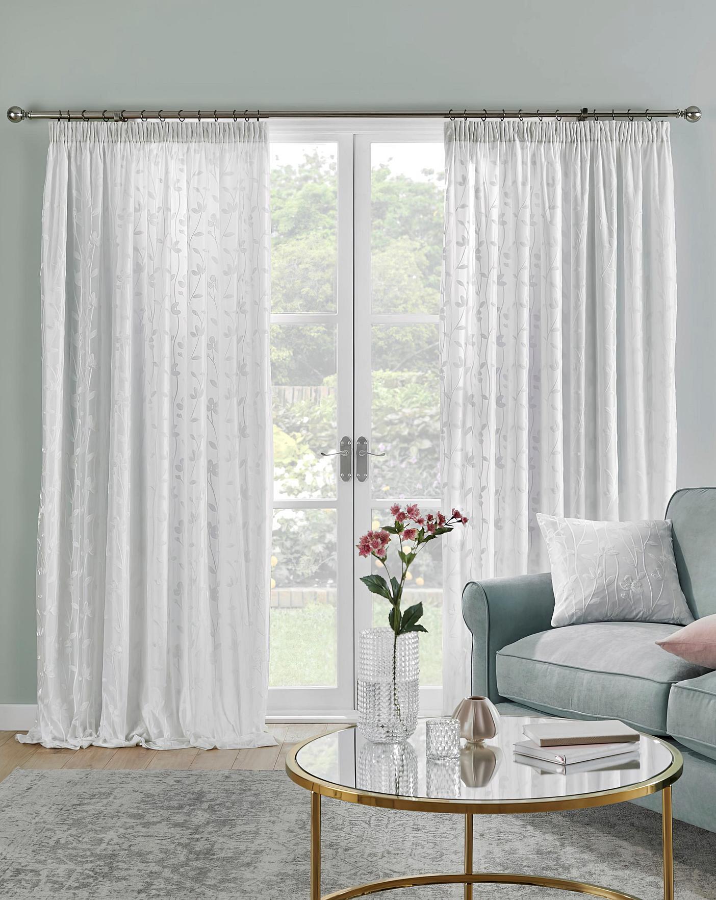 Sophia Jacquard Pencil Pleat Curtains J D Williams