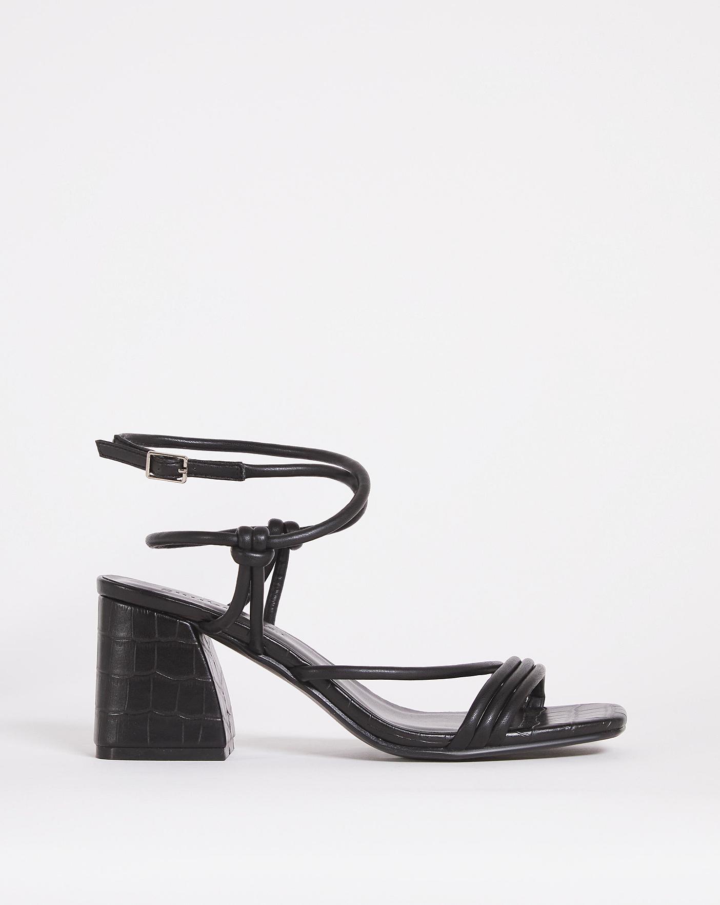 Simply Be Simply Be Extra Wide Fit Flo Heeled Sandals in Black | Lyst