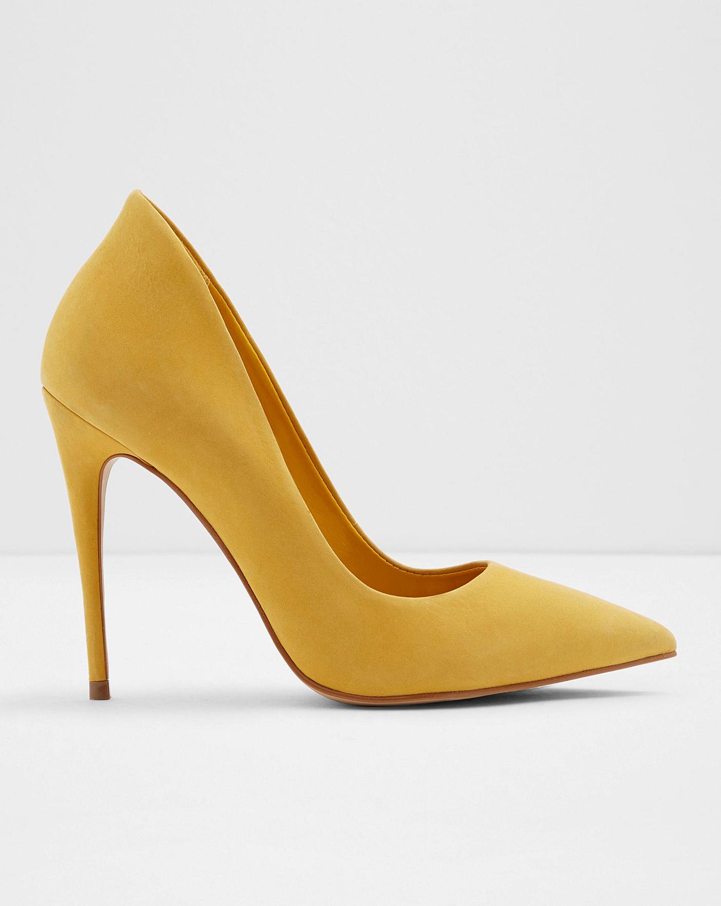 yellow wide width heels