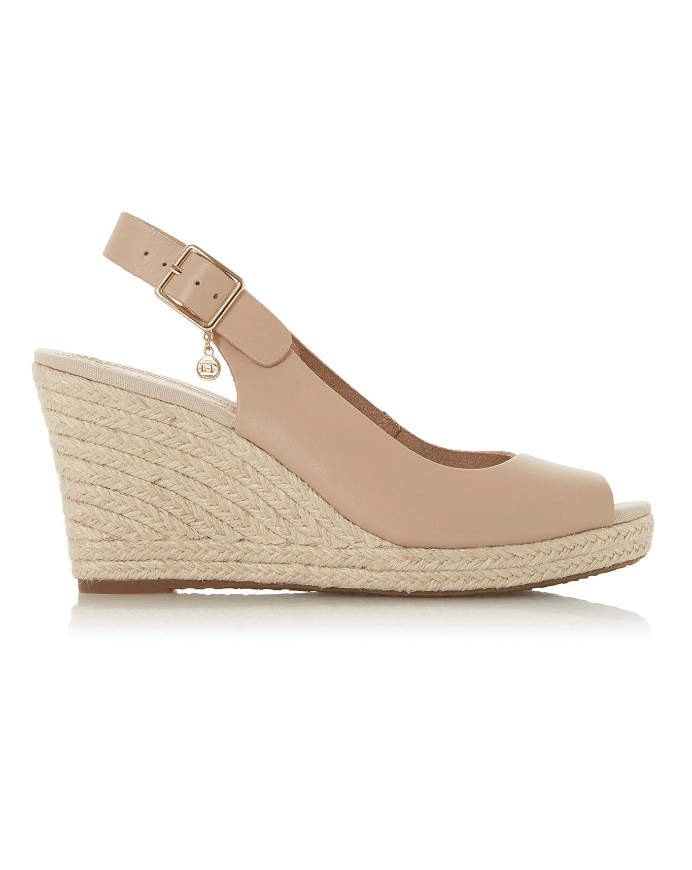 Dune Knox Espadrille Wedge Wide Fit 