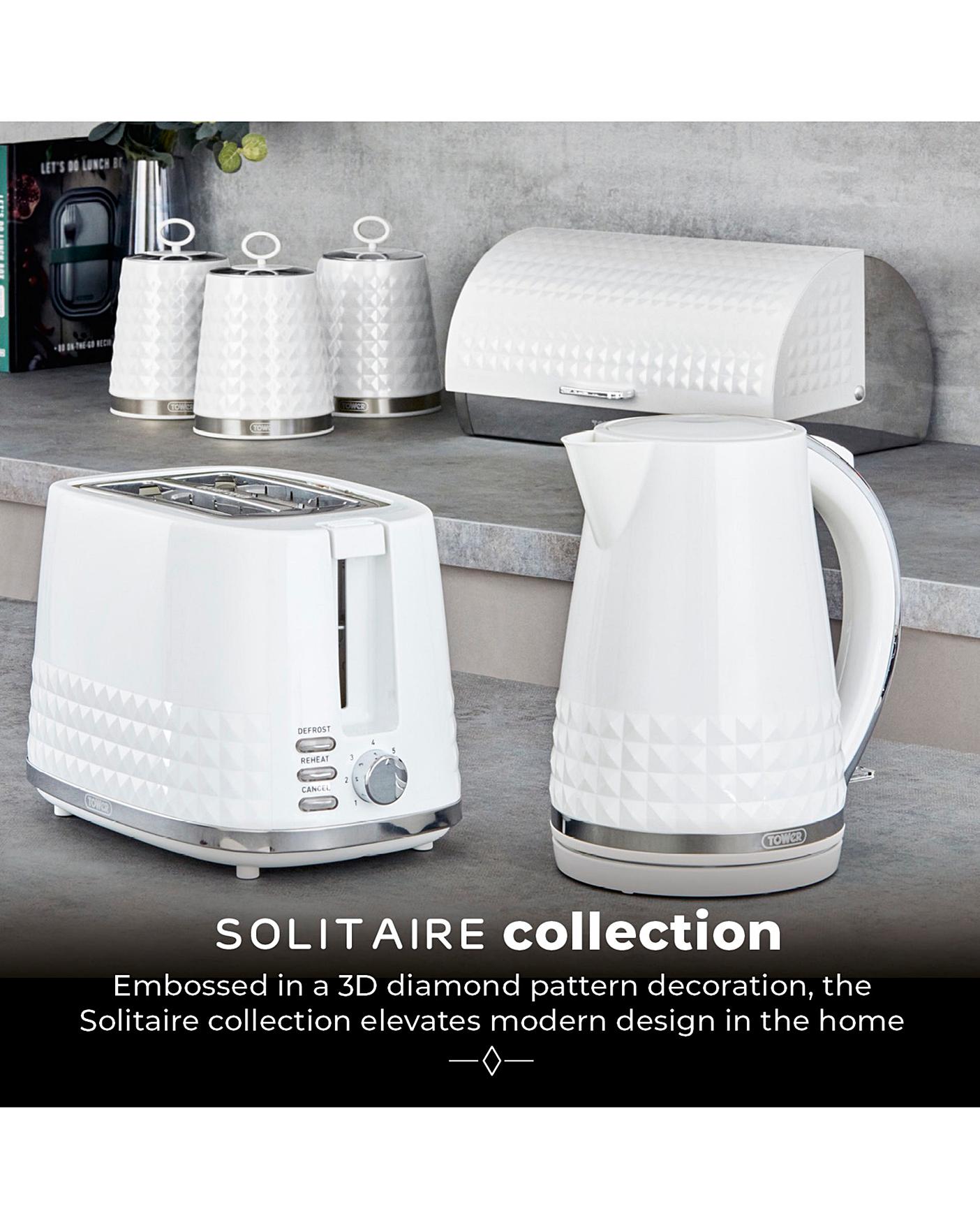 Tower Solitaire Bread Bin White Marisota