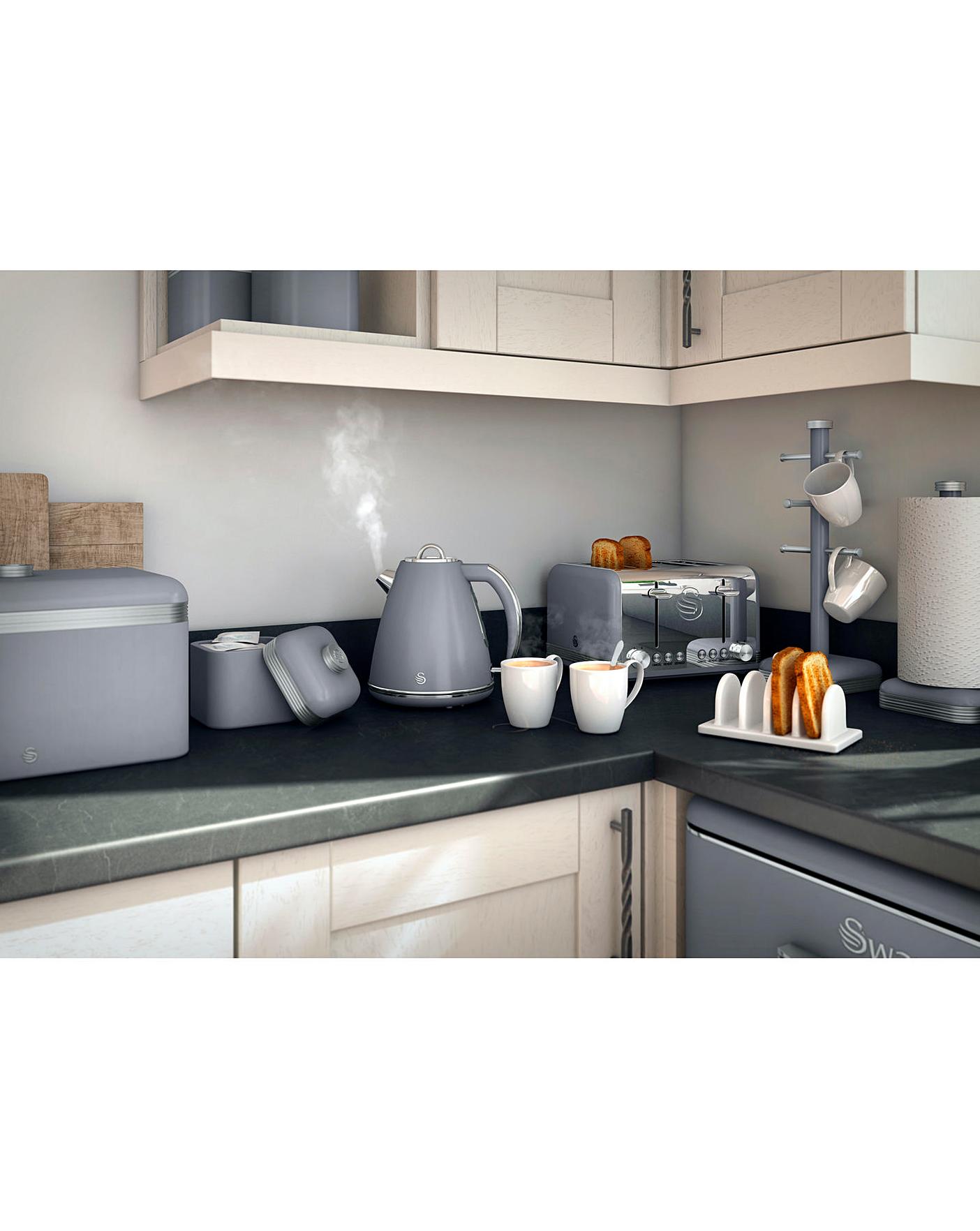 Swan Retro 4 Slice Grey Toaster J D Williams