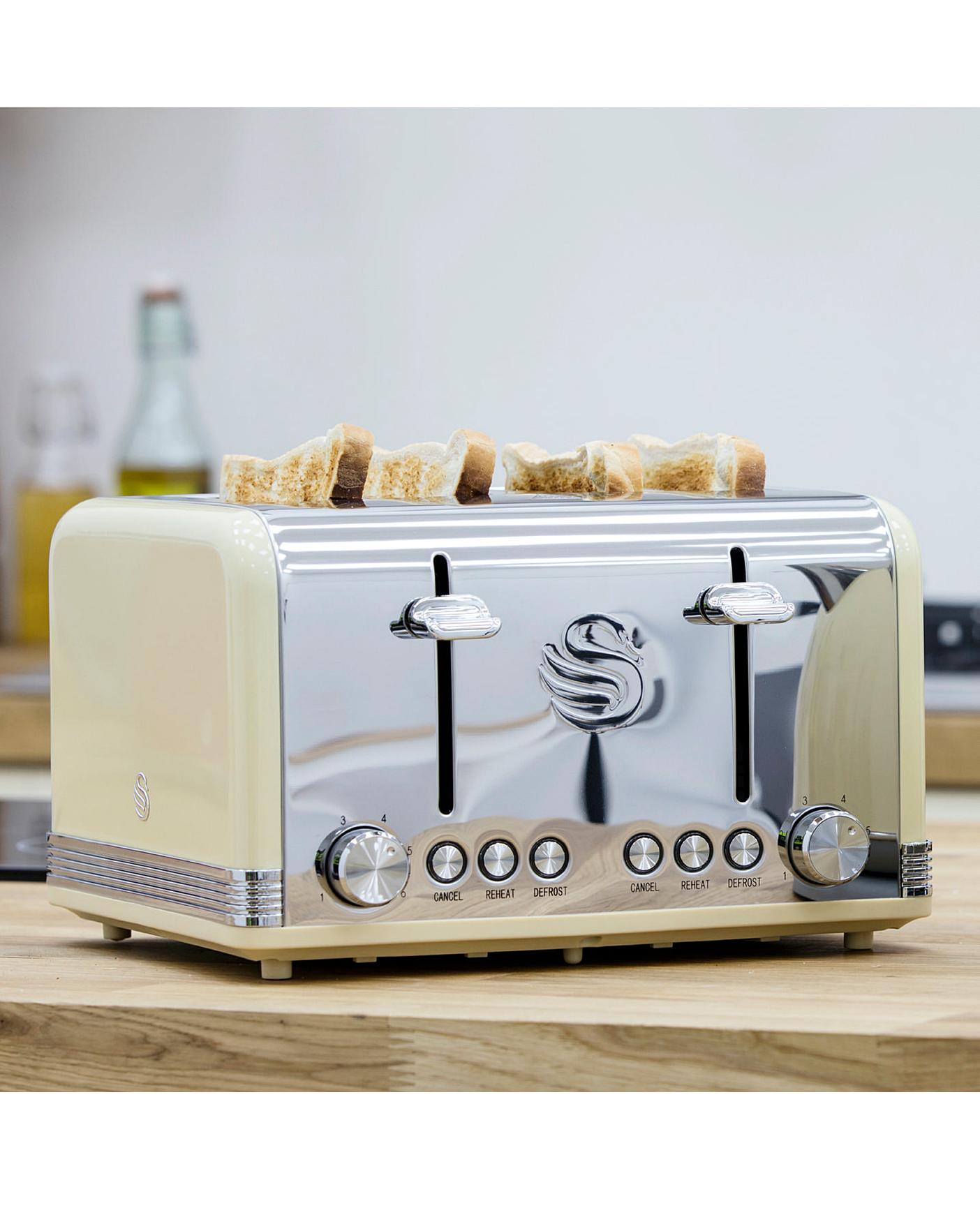 Swan ST10090CREN 4 Slice Long Slot Toaster - Cream - Kettle and