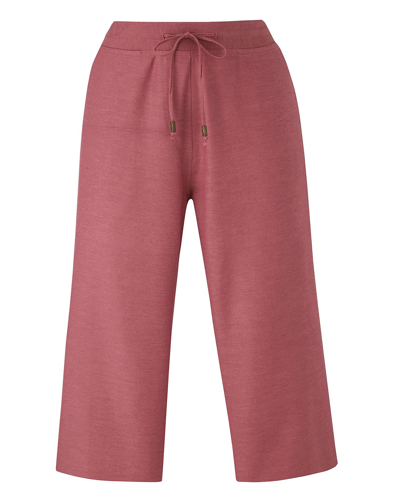 Linen Mix Crop Trousers Crazy Clearance