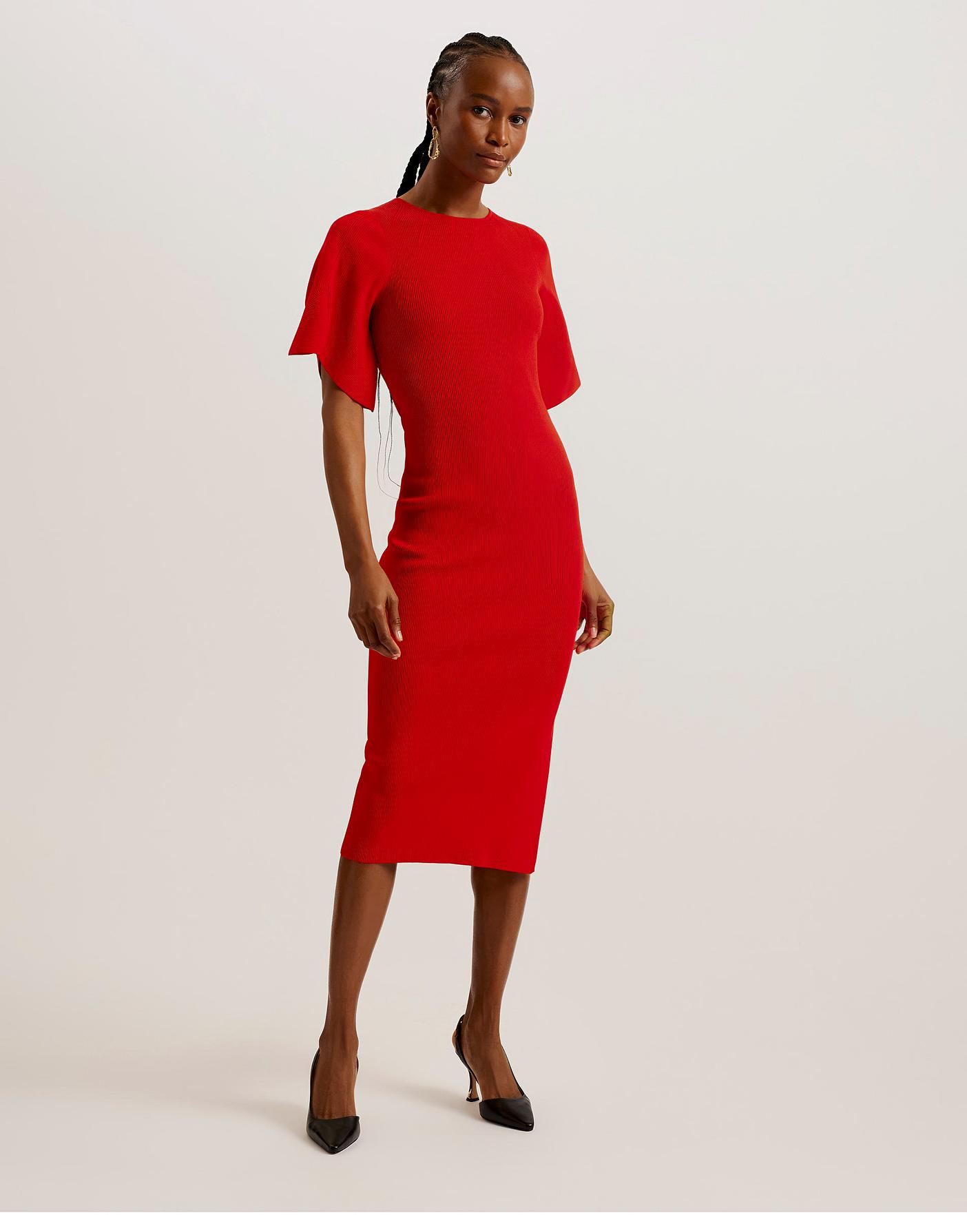 Ted Baker Fluted Sleeve Bodycon Dress Oxendales