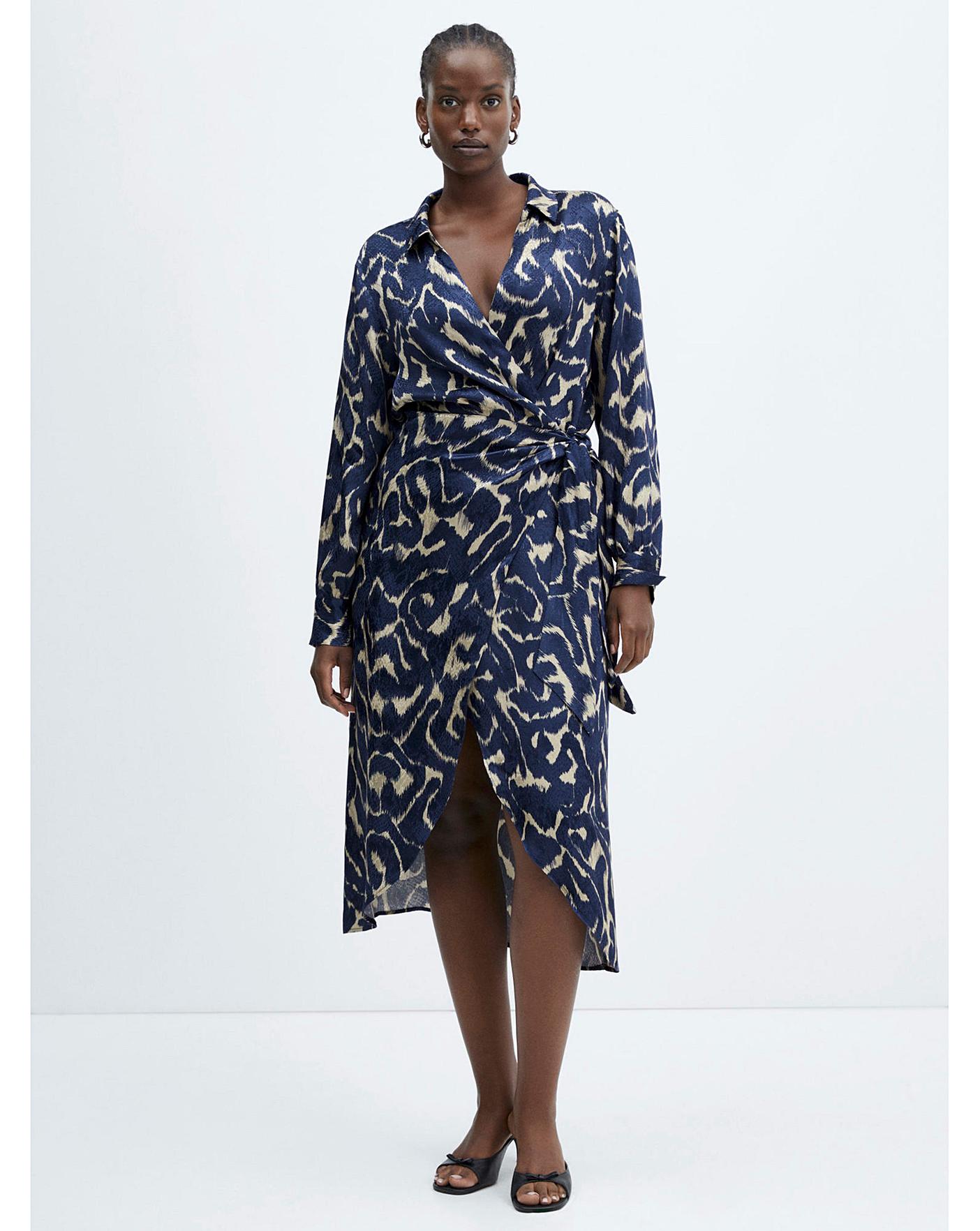 Mango Blue Printed Dress Crazy Clearance