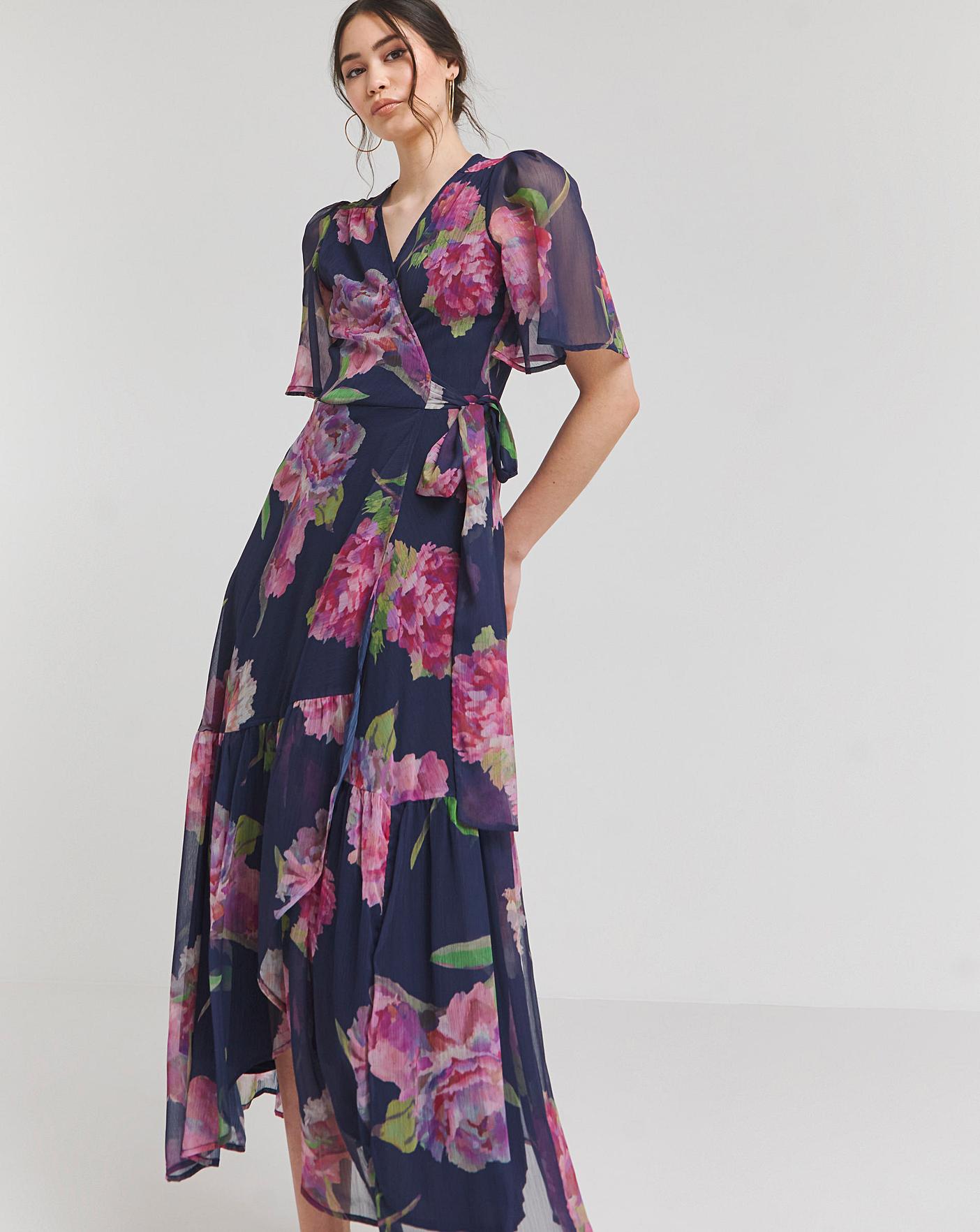 Hope Ivy Ashia Floral Wrap Maxi Dress Fashion World