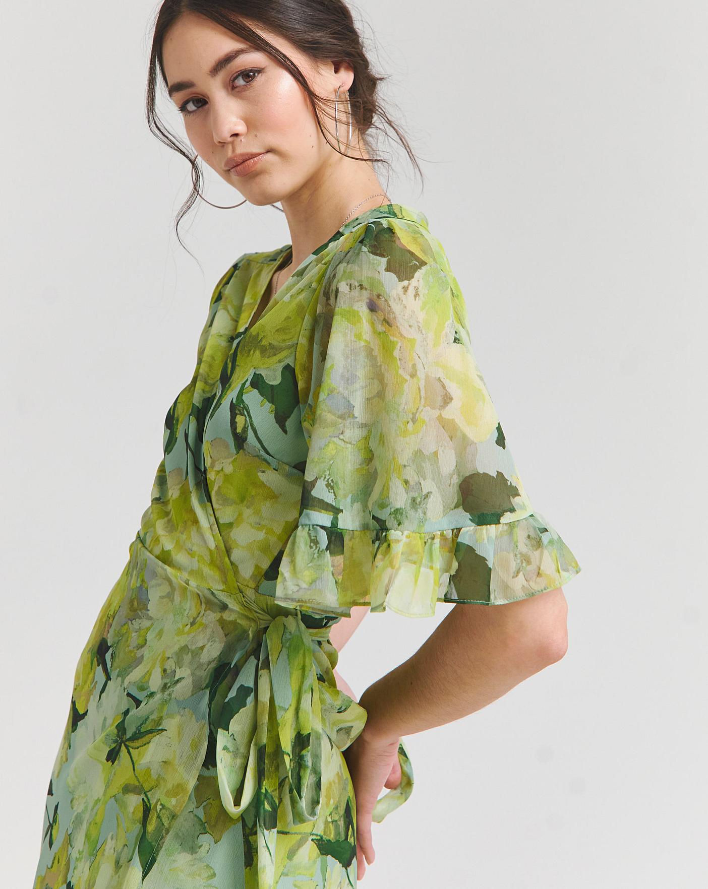 Hope and ivy green wrap dress hotsell