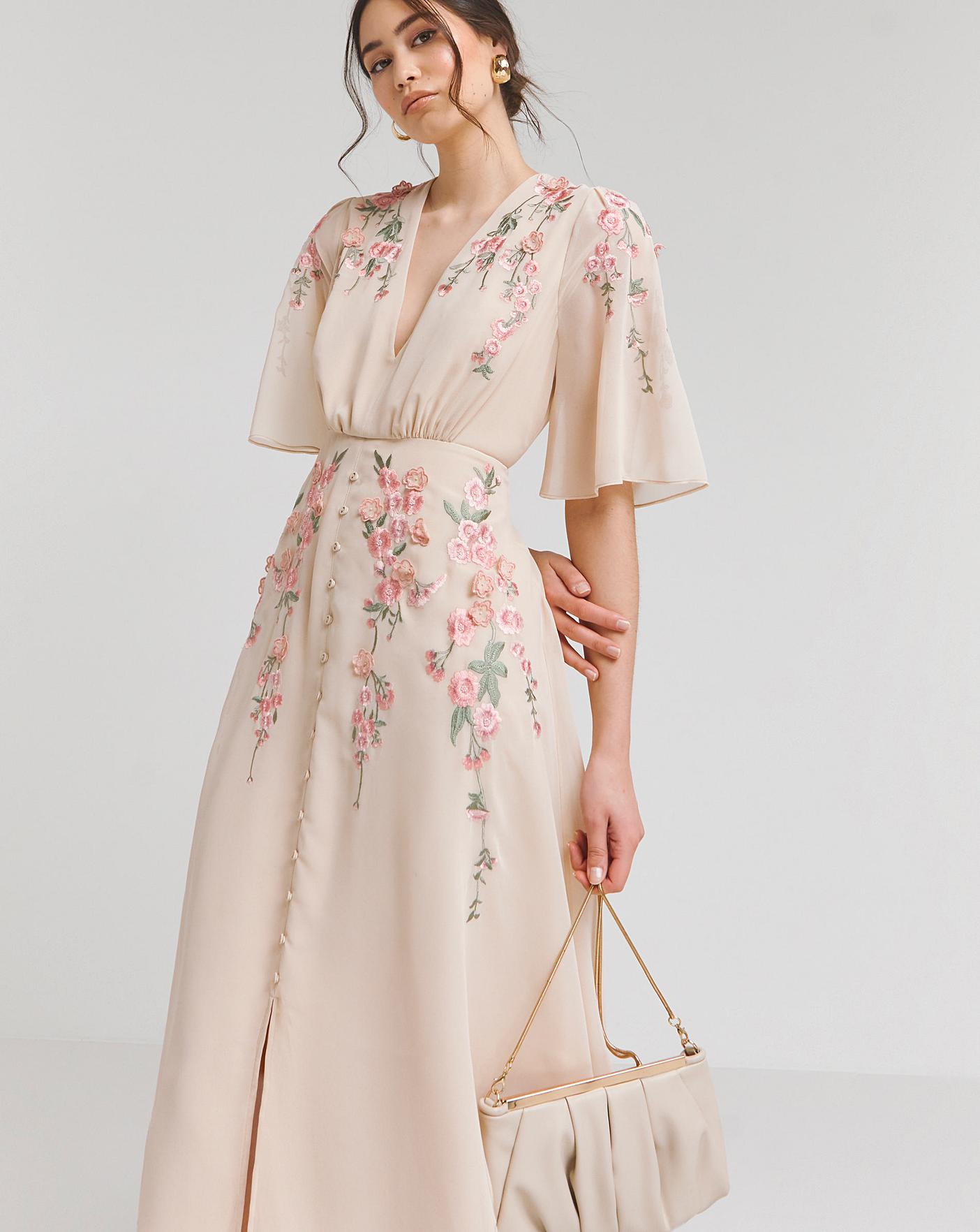 Hope and ivy embroidered midi dress best sale