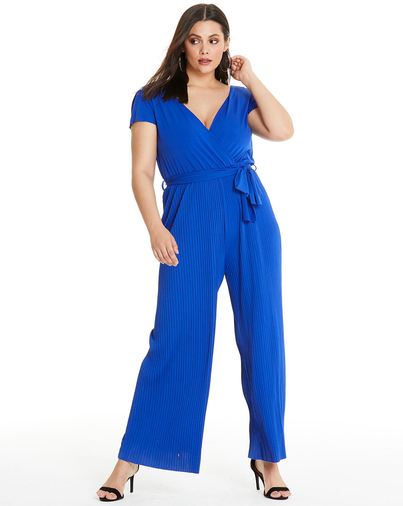 wrap front wide leg jumpsuit