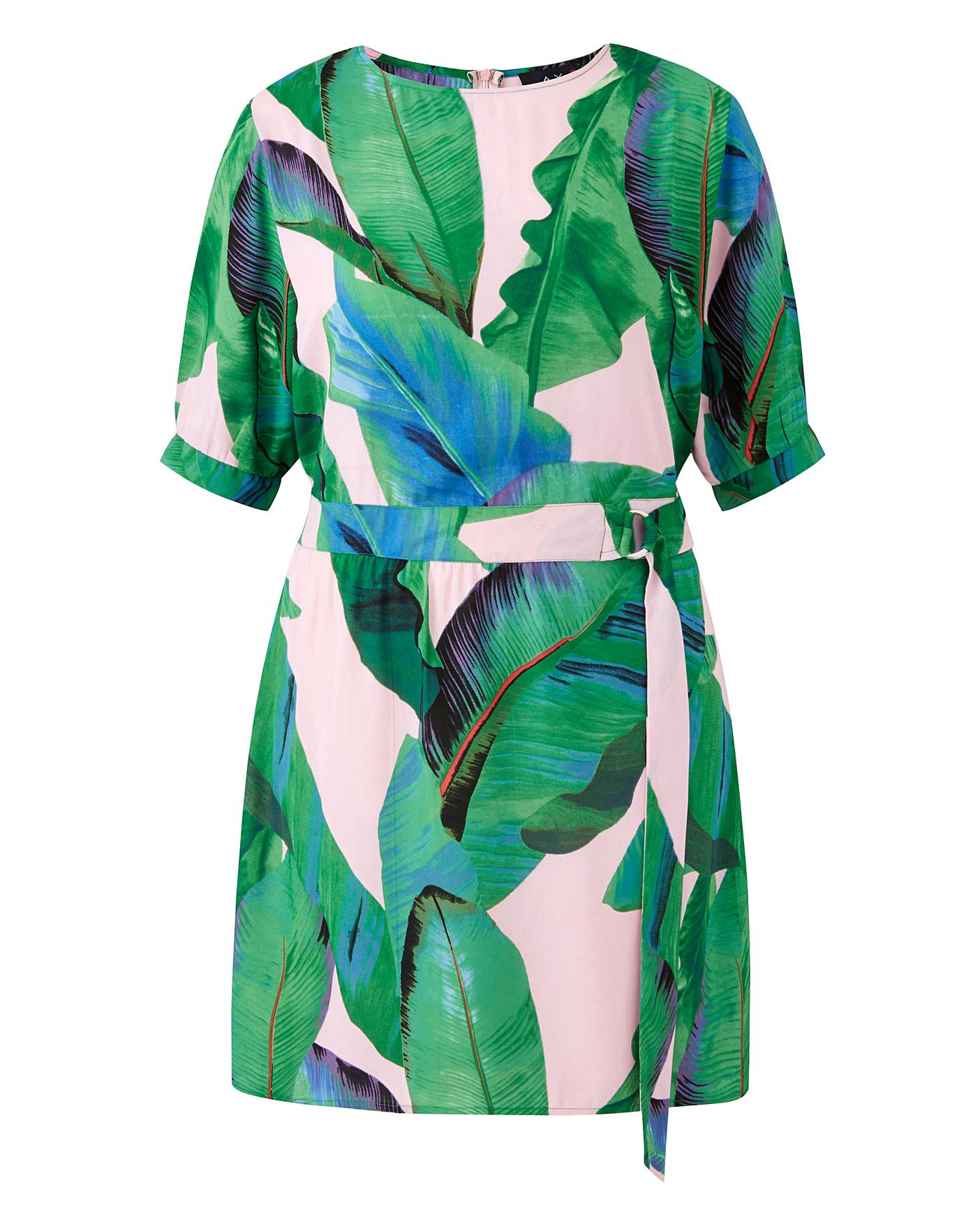 ax paris green leaf dress