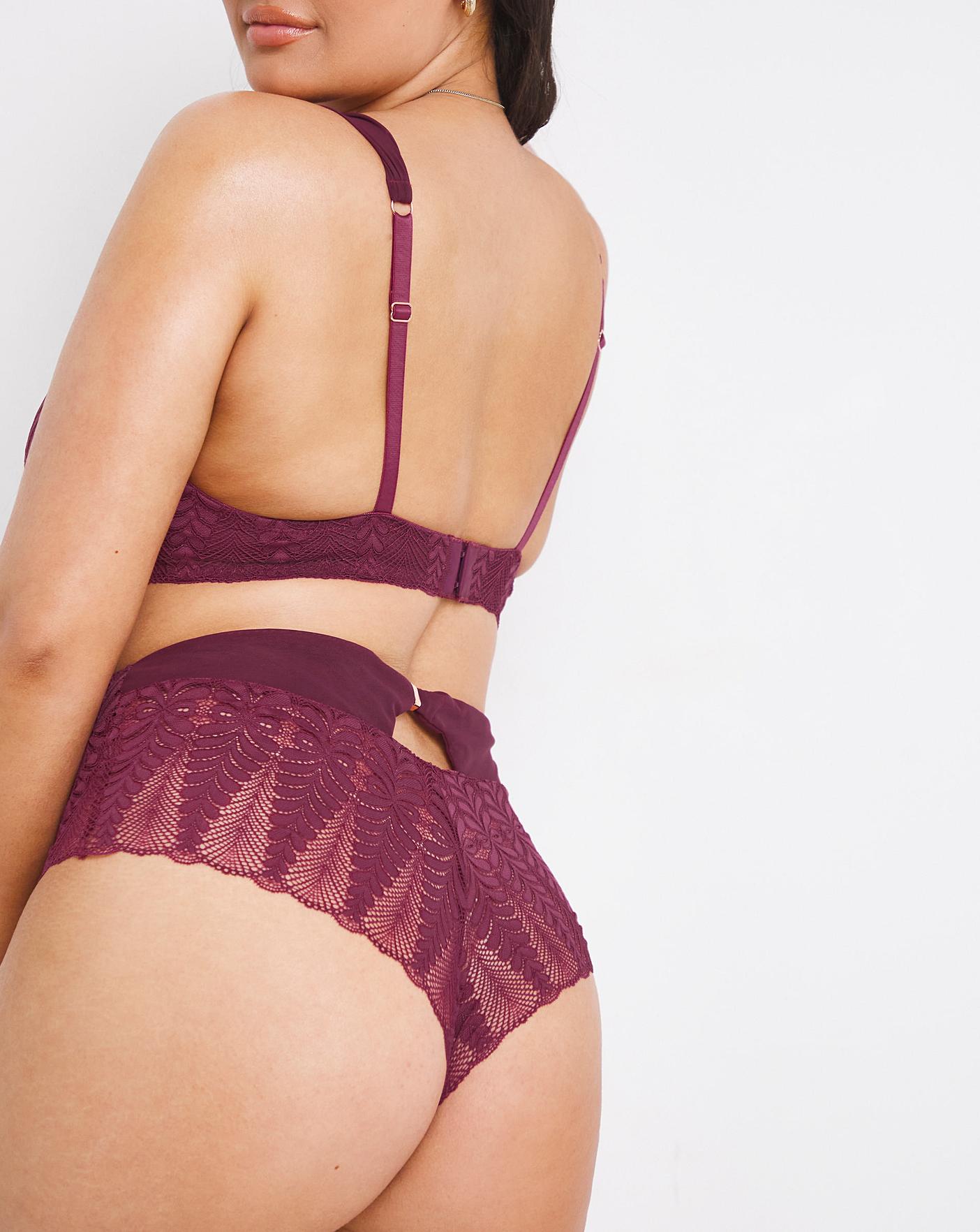 Figleaves Curve Opulence lingerie set in purple