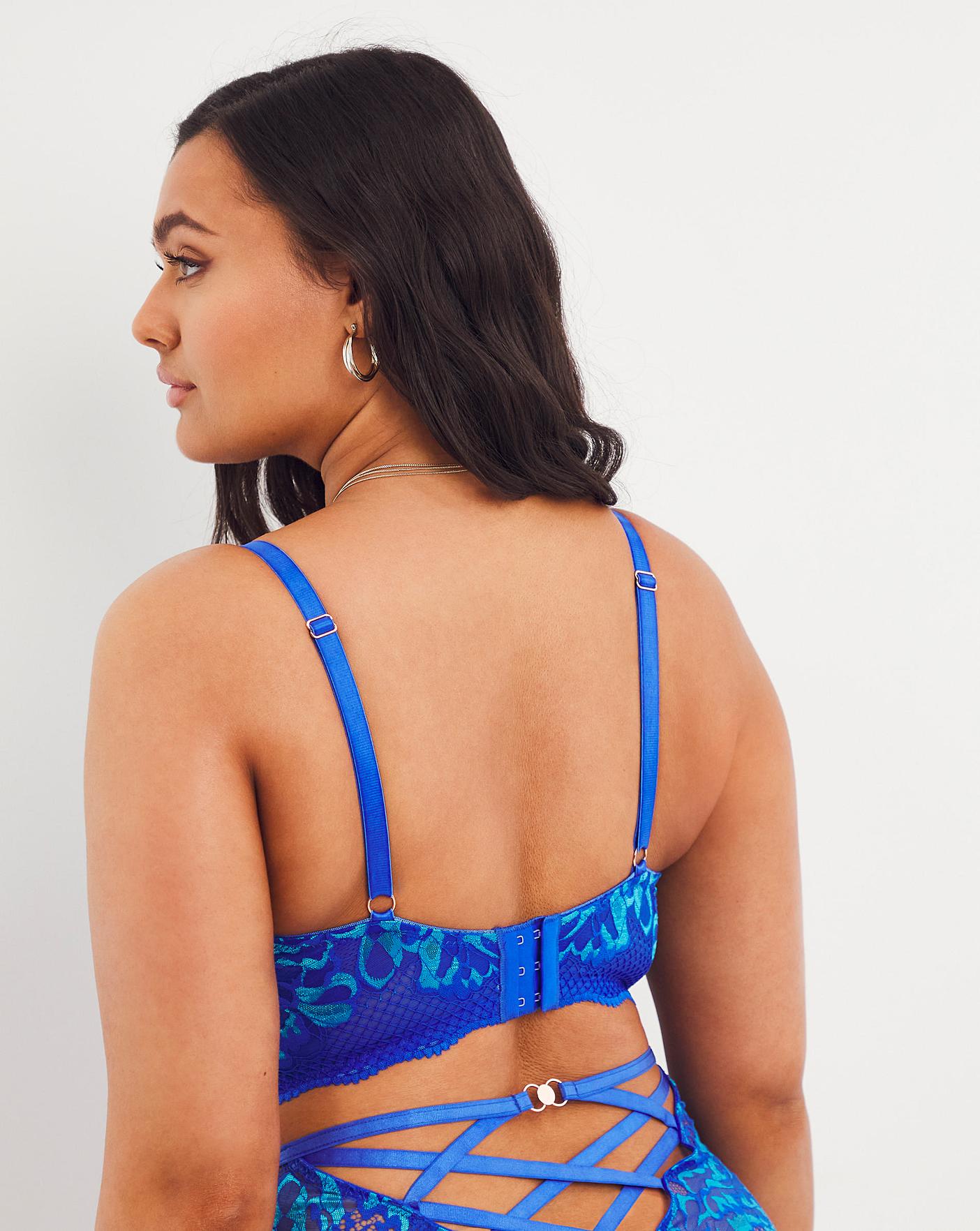 Figleaves Curve Adore Cobalt Blue Lace Padded Multiway Bra