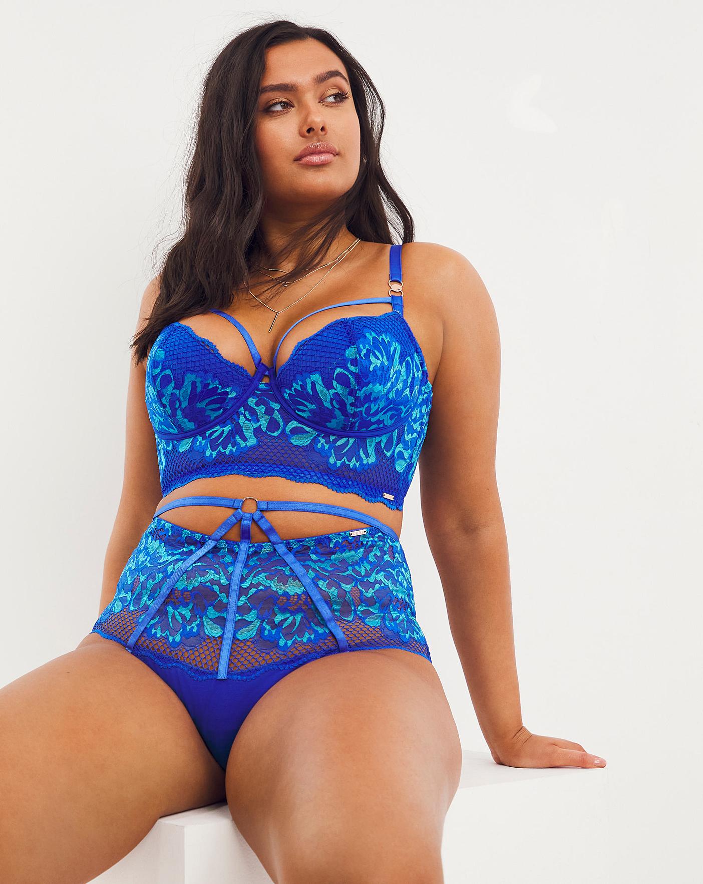 Figleaves Curve Lace & Fishnet Front Fastening Bra in Shoking Blue, Women's  Fashion, New Undergarments & Loungewear on Carousell
