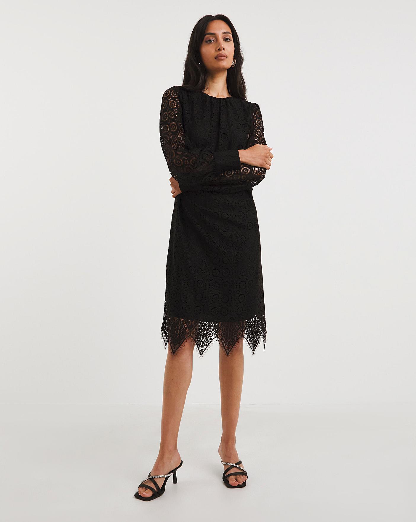 Joanna Hope Black Lace Shift Dress | Oxendales