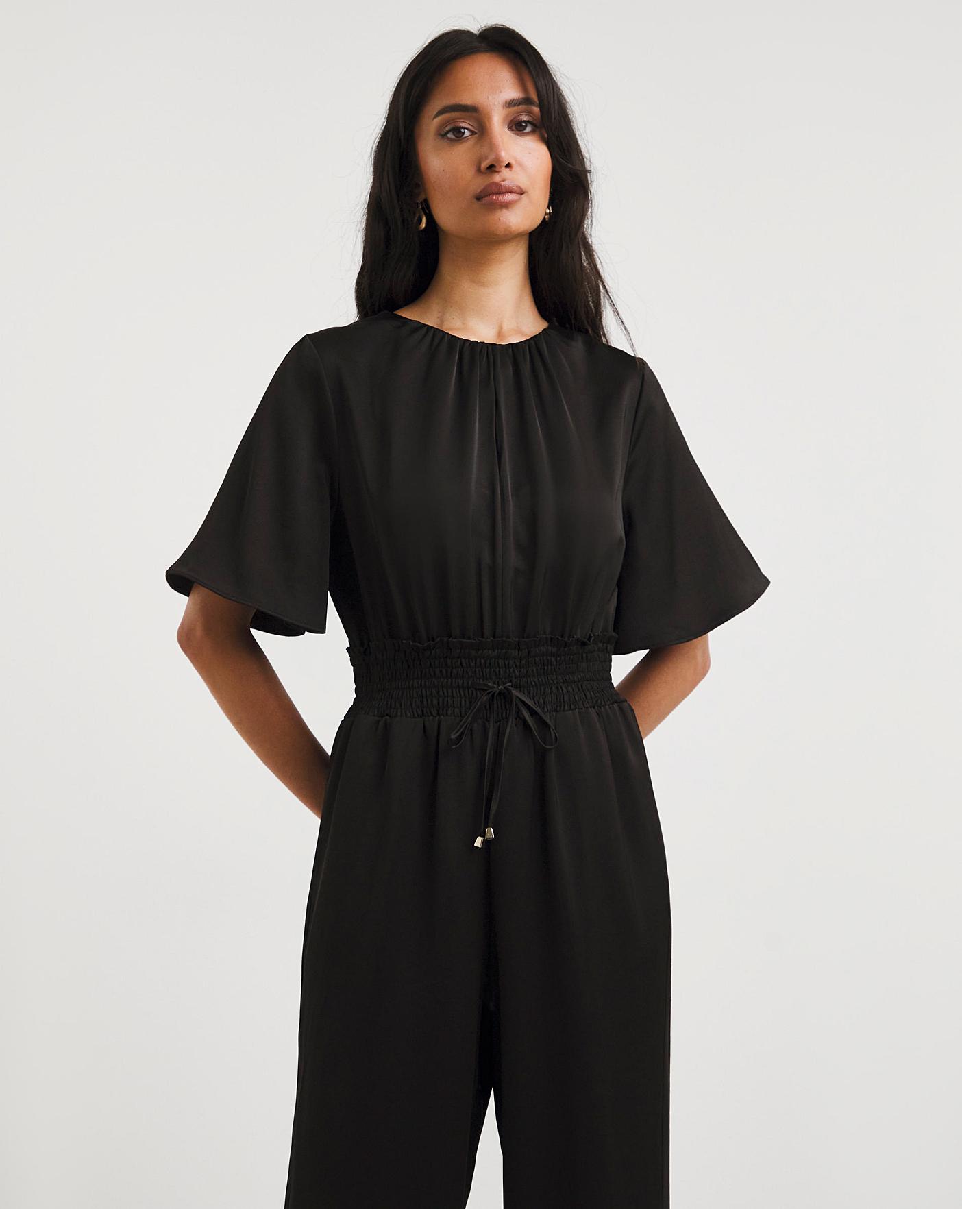 Joanna Hope Black Satin Jumpsuit | J D Williams