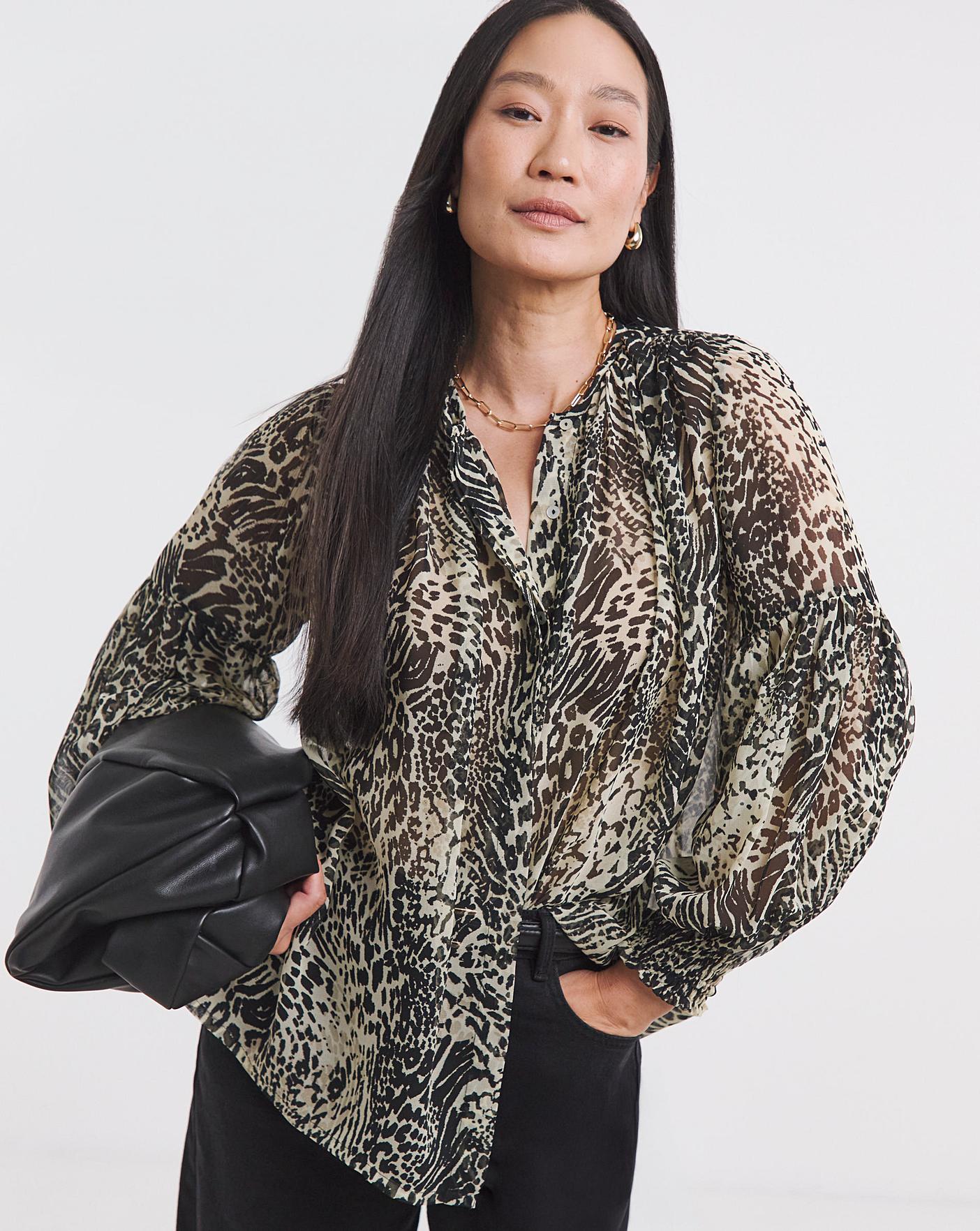 トップス R&D.M.Co- SCALLOPED CACHECOEUR BLOUSE Georgette Collarless Blouse | Oxendales