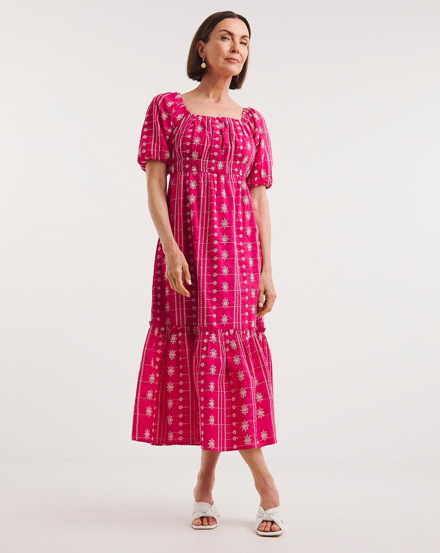 Broderie tea clearance dress