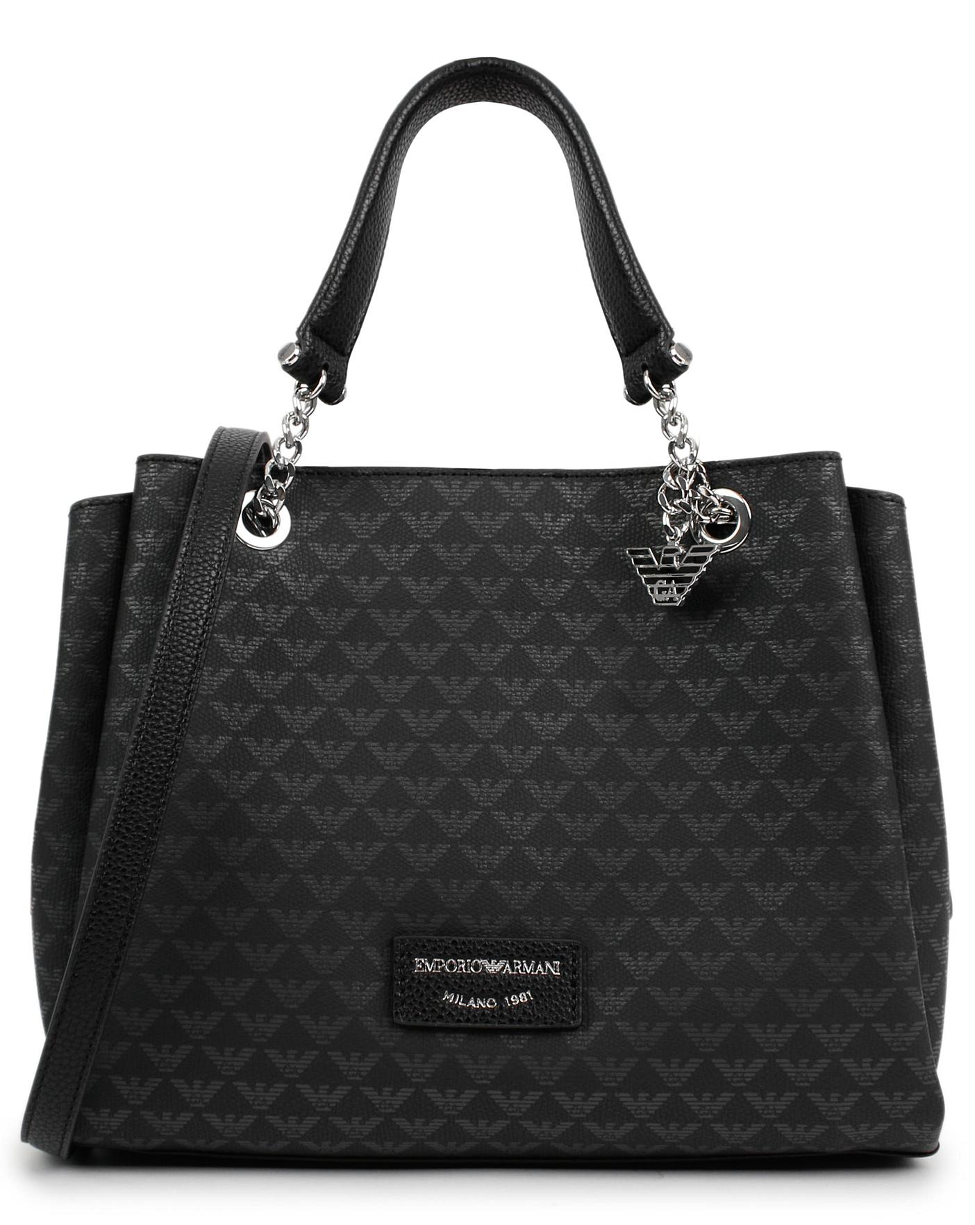 Emporio armani eagle logo shopper bag top