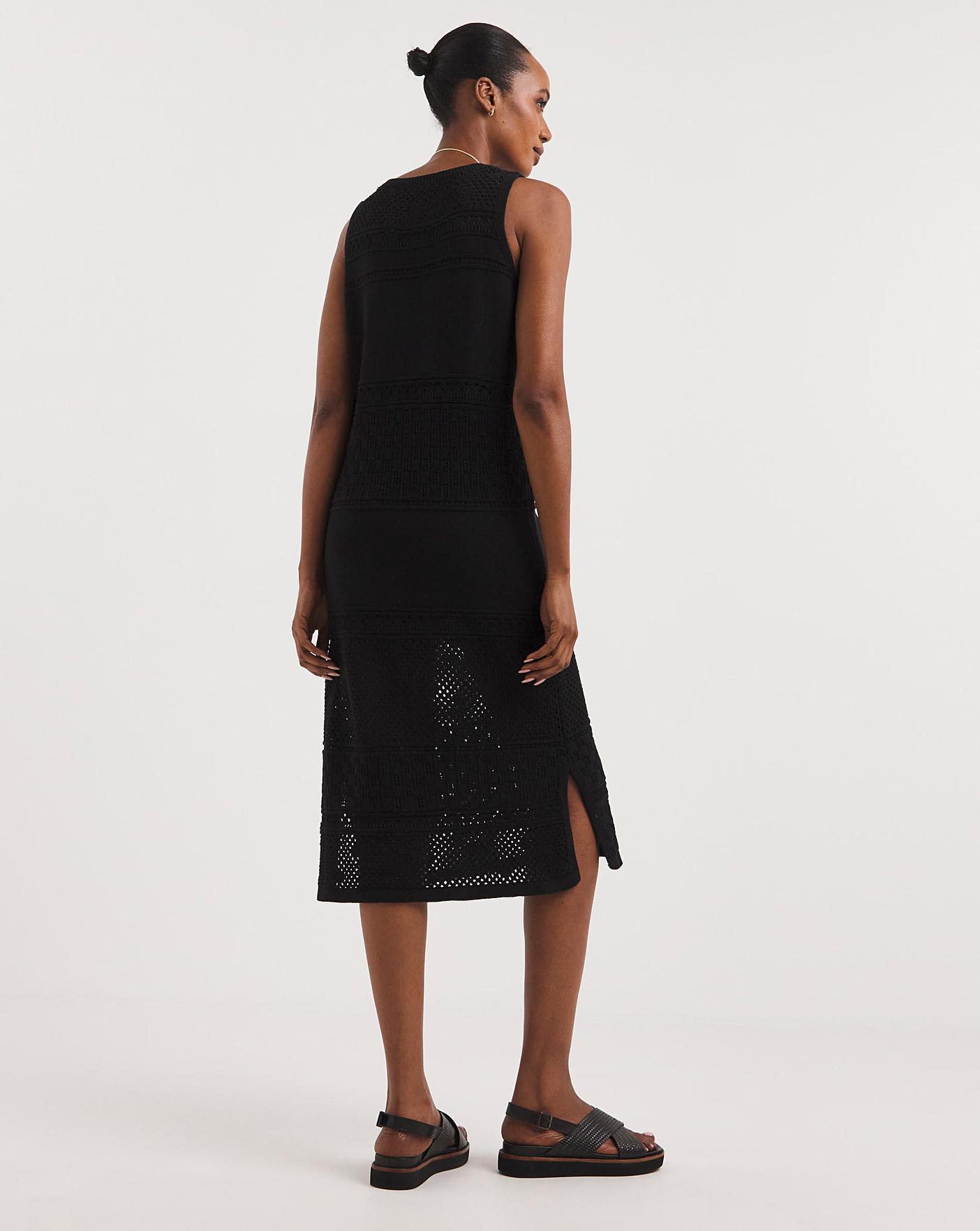 Black Crochet Midaxi Dress | Ambrose Wilson