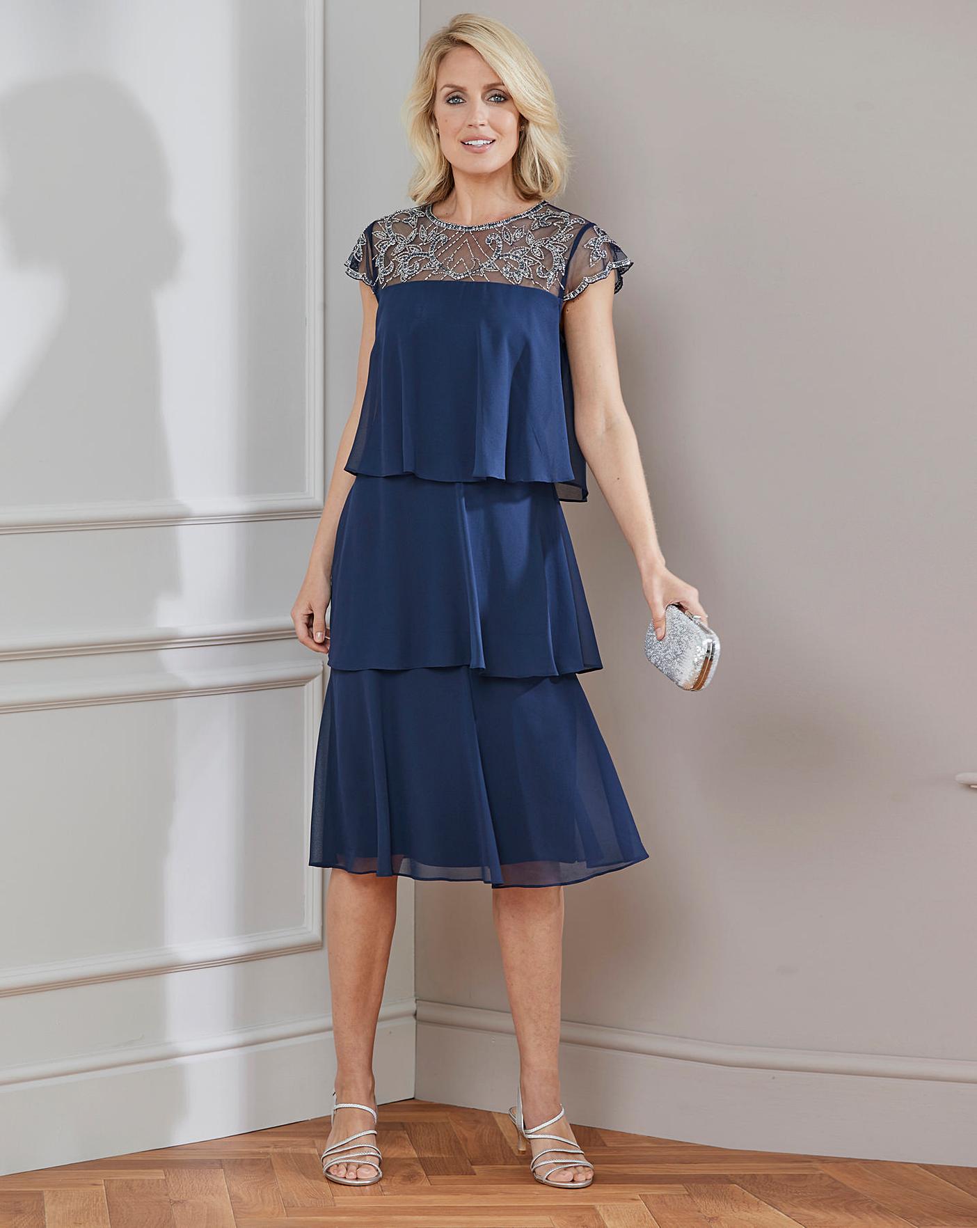 navy layered dress