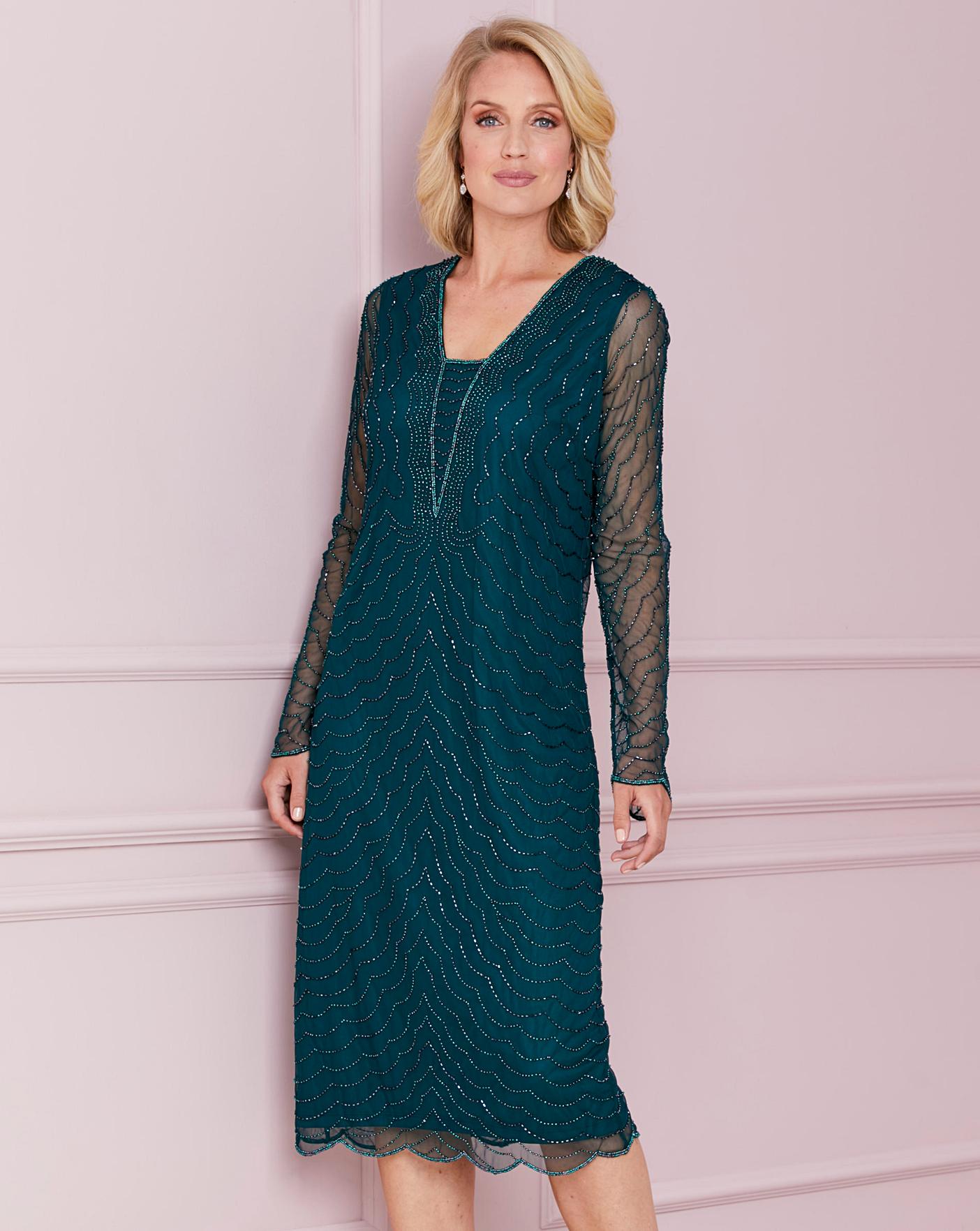Nightingales Beaded Shift Dress 