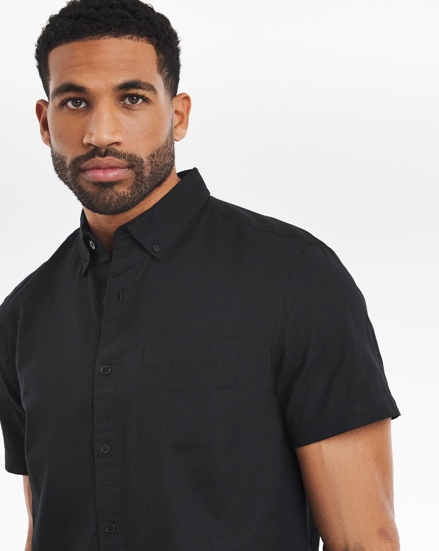 Short Sleeve Linen Blend Shirt Premier Man